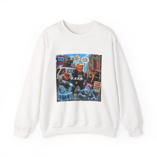 Crewneck Sweatshirt — Satirical ‘ICE F.A.P.O.’ Cartoon Print