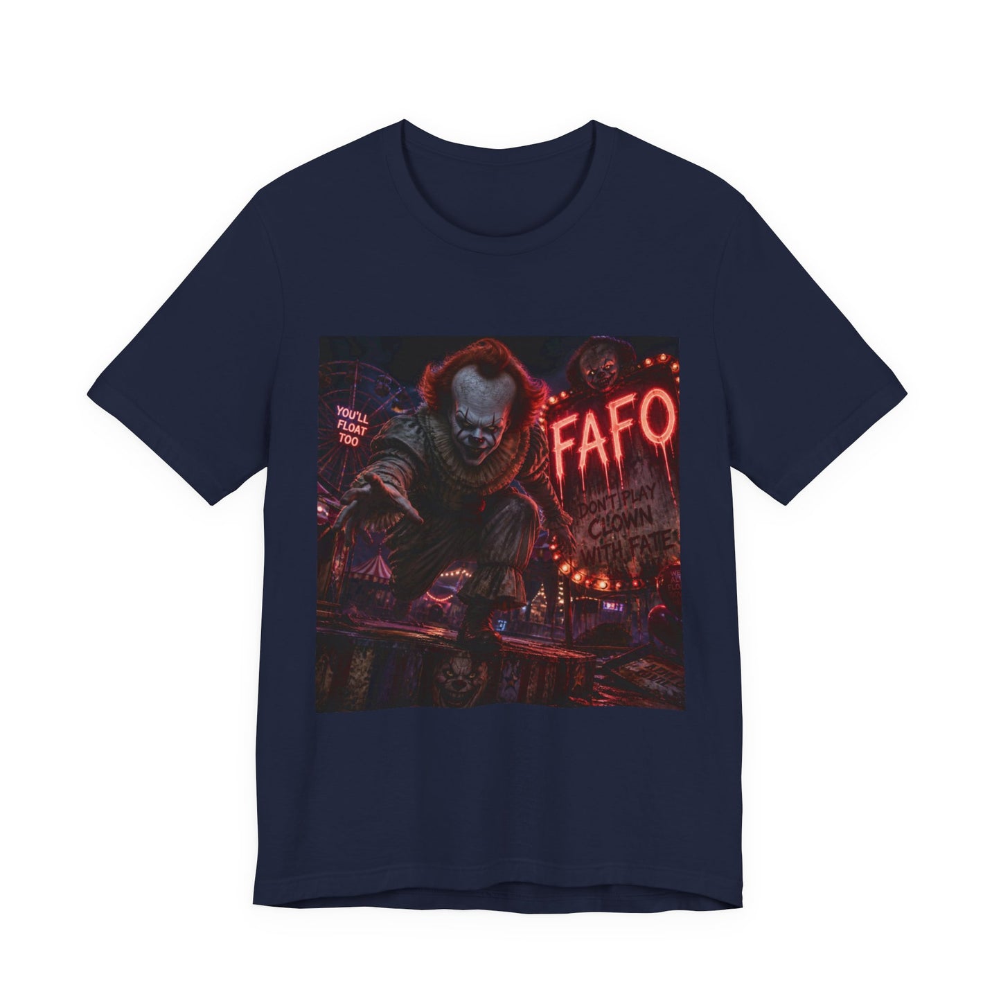 Horror Clown Graphic Tee — 'FAFO' Neon Carnival T-Shirt