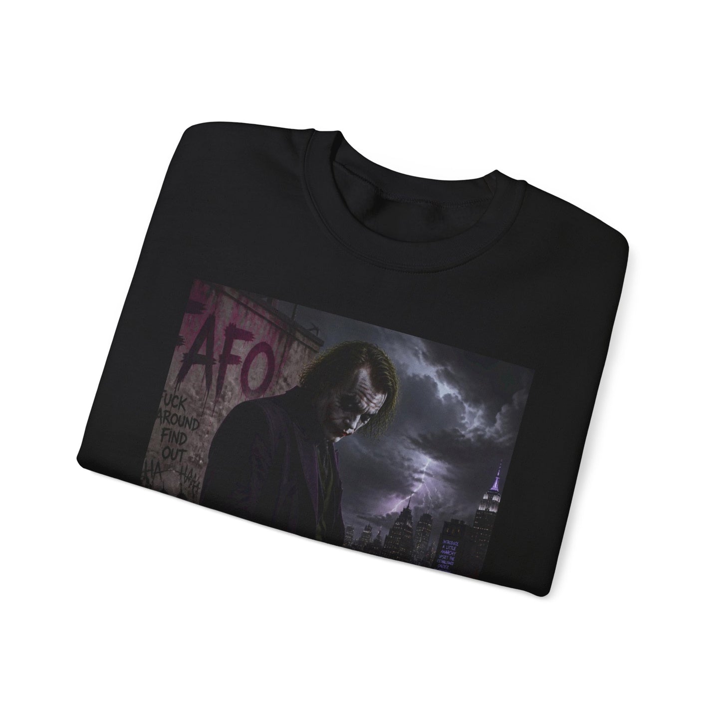 Dark Urban Noir Crewneck Sweatshirt – Moody Street Scene Graphic