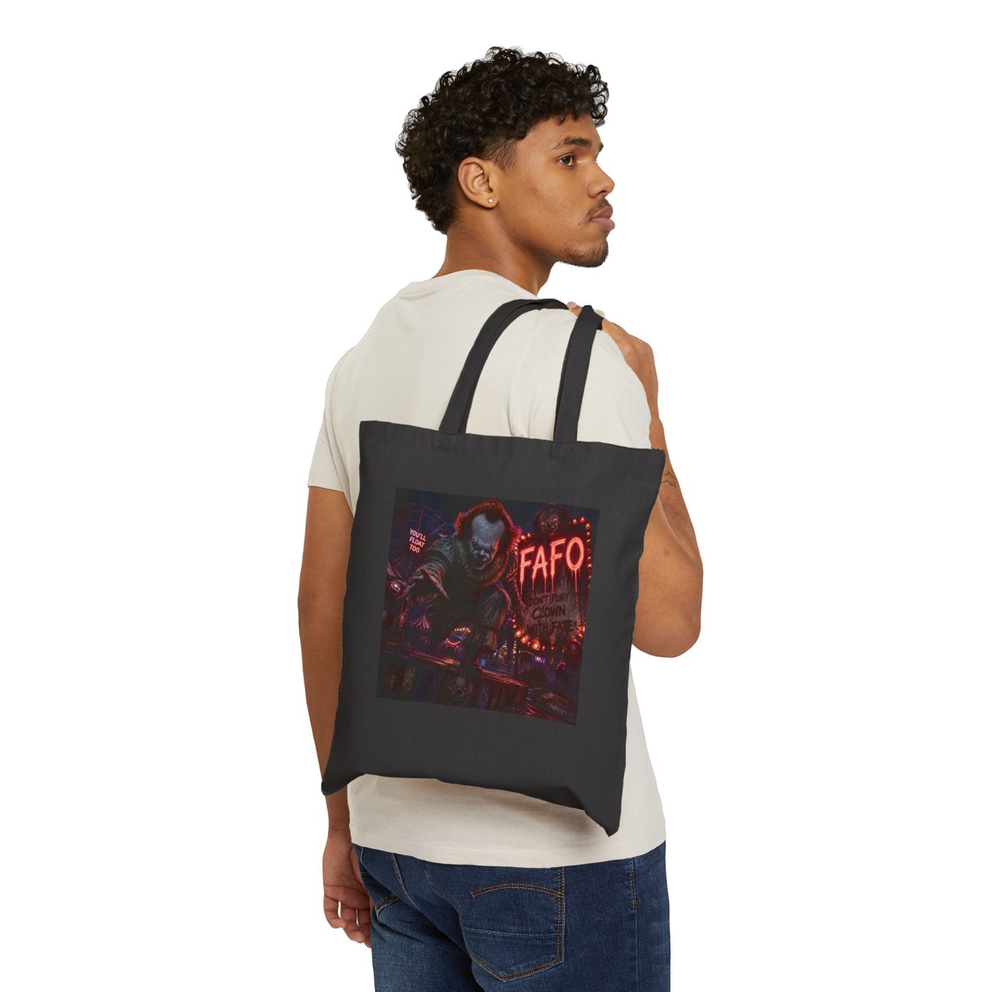 Tote Bag — Neon Clown Horror Design