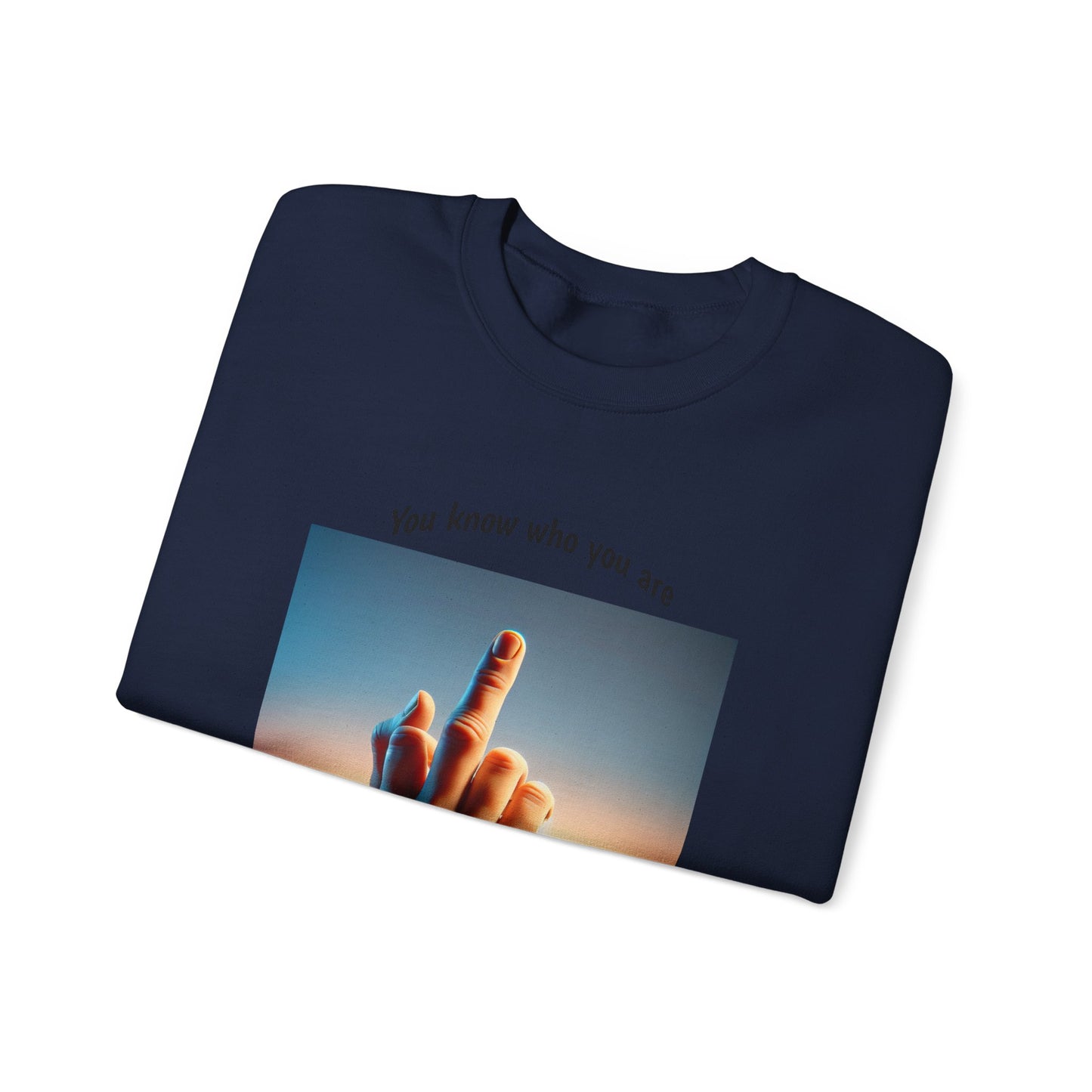 Crewneck Sweatshirt – Sunset Middle Finger Photo "Same to You" Graphic