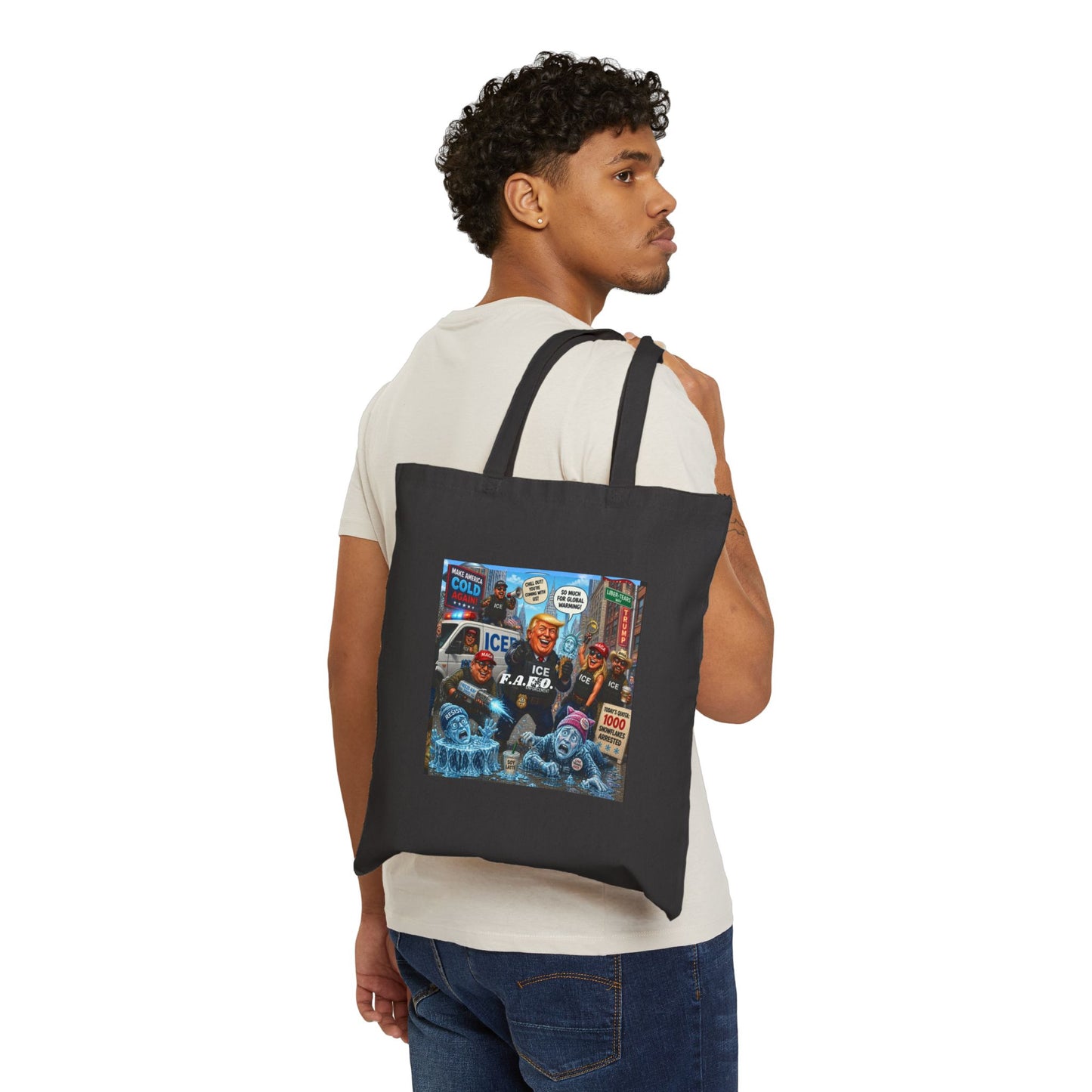 Canvas Tote Bag — Retro City Comic Collage Print