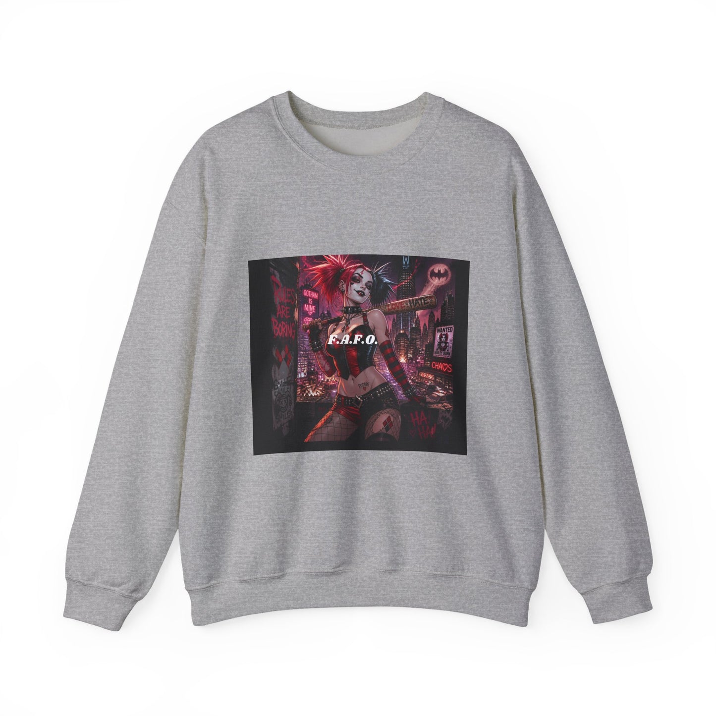 Crewneck Sweatshirt — The Fafc Society Gothic Harley-Style Art Pullover