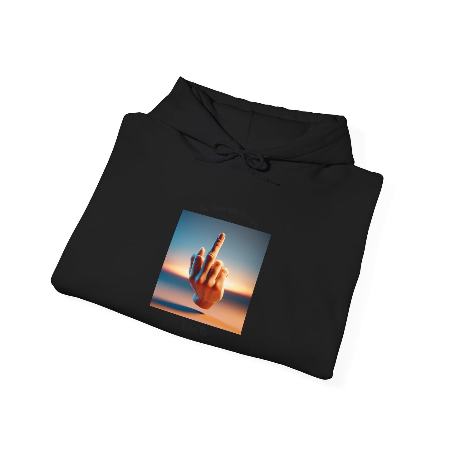 Hoodie — Sunset Hand Peace Sign Graphic "Stay True"