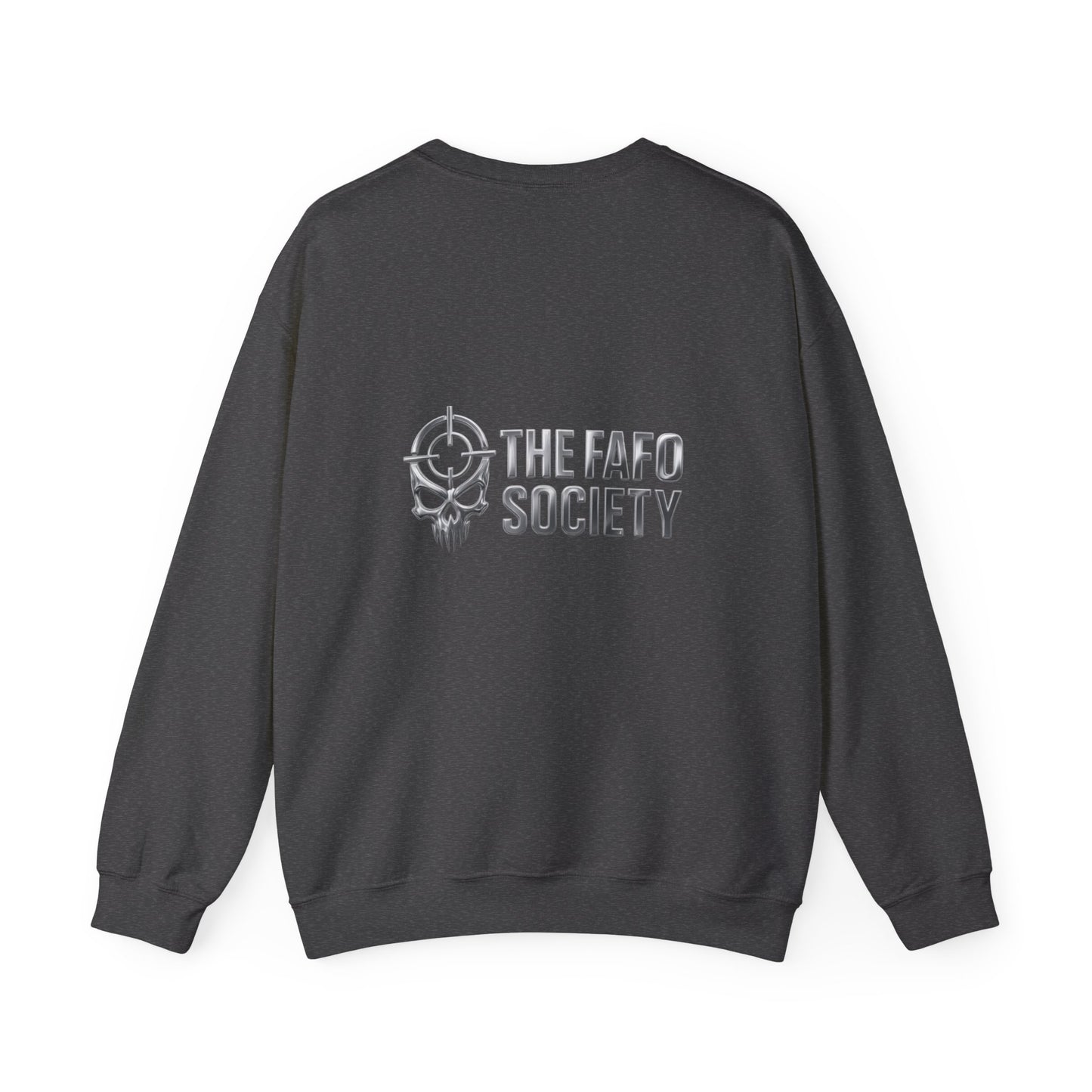 Bunny Soldier Crewneck Sweatshirt — Blue Cartoon Bunny with Rifle (The FAFO Society)