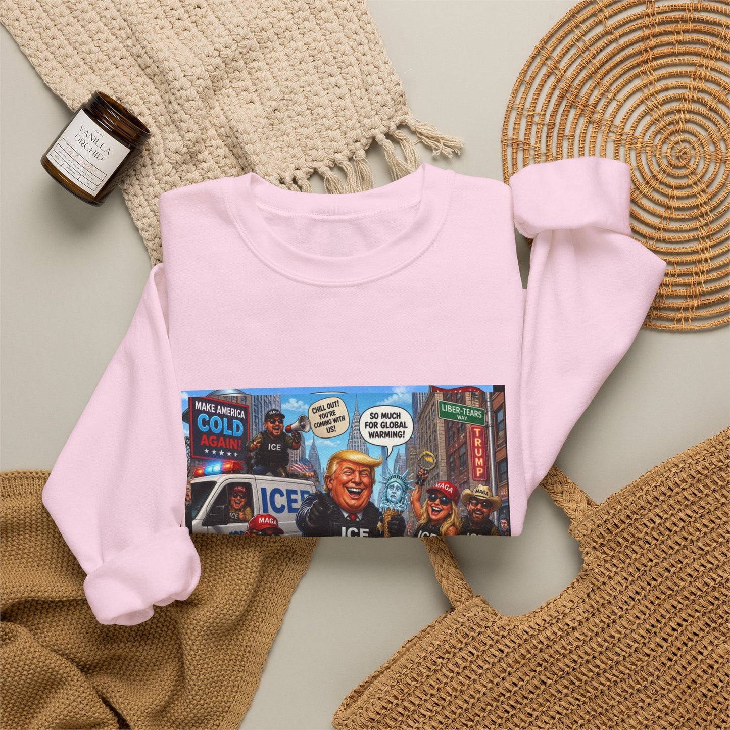 Graphic Crewneck Sweatshirt — 'The FAFO Society' Cold Patrol Artwork