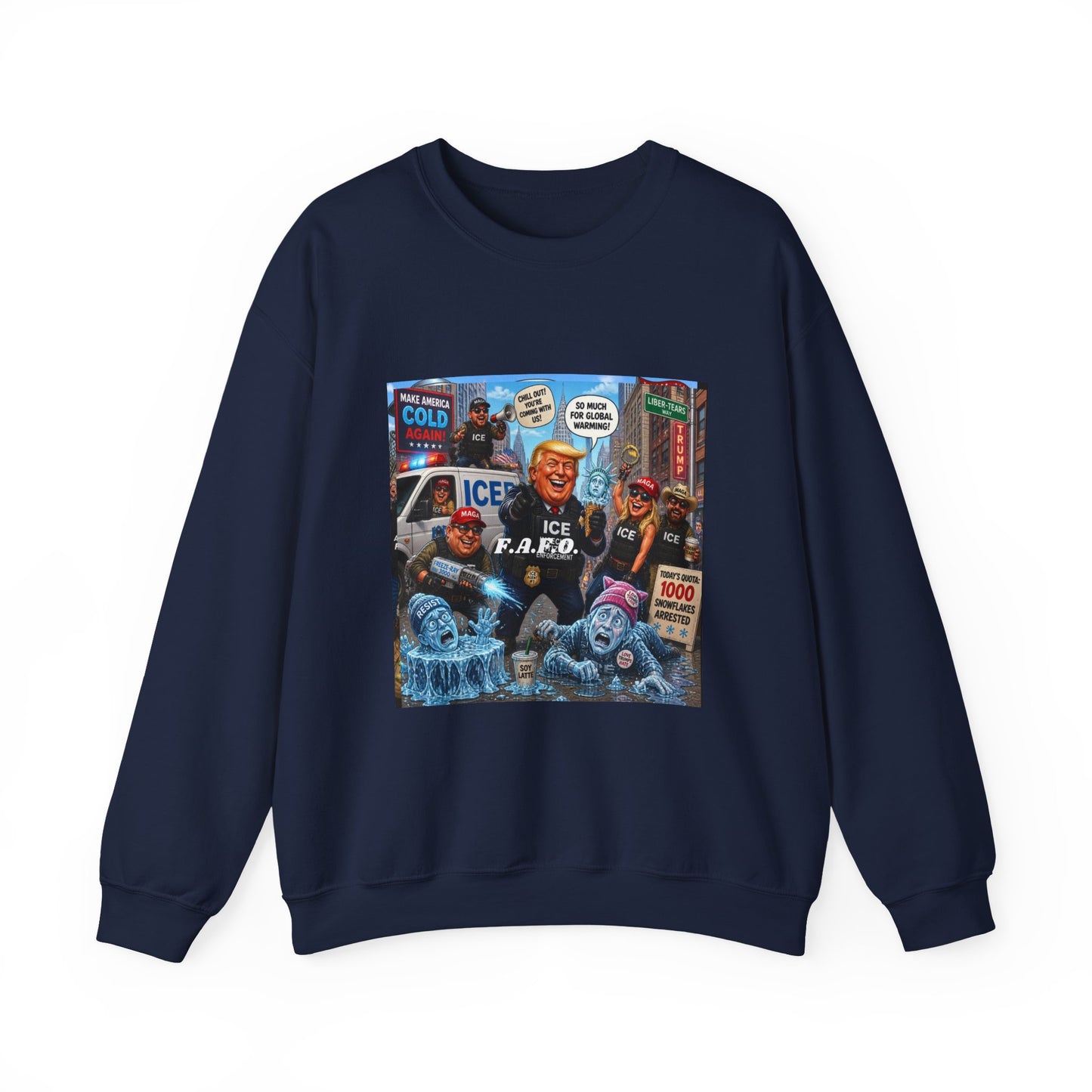 Graphic Crewneck Sweatshirt — 'The FAFO Society' Cold Patrol Artwork