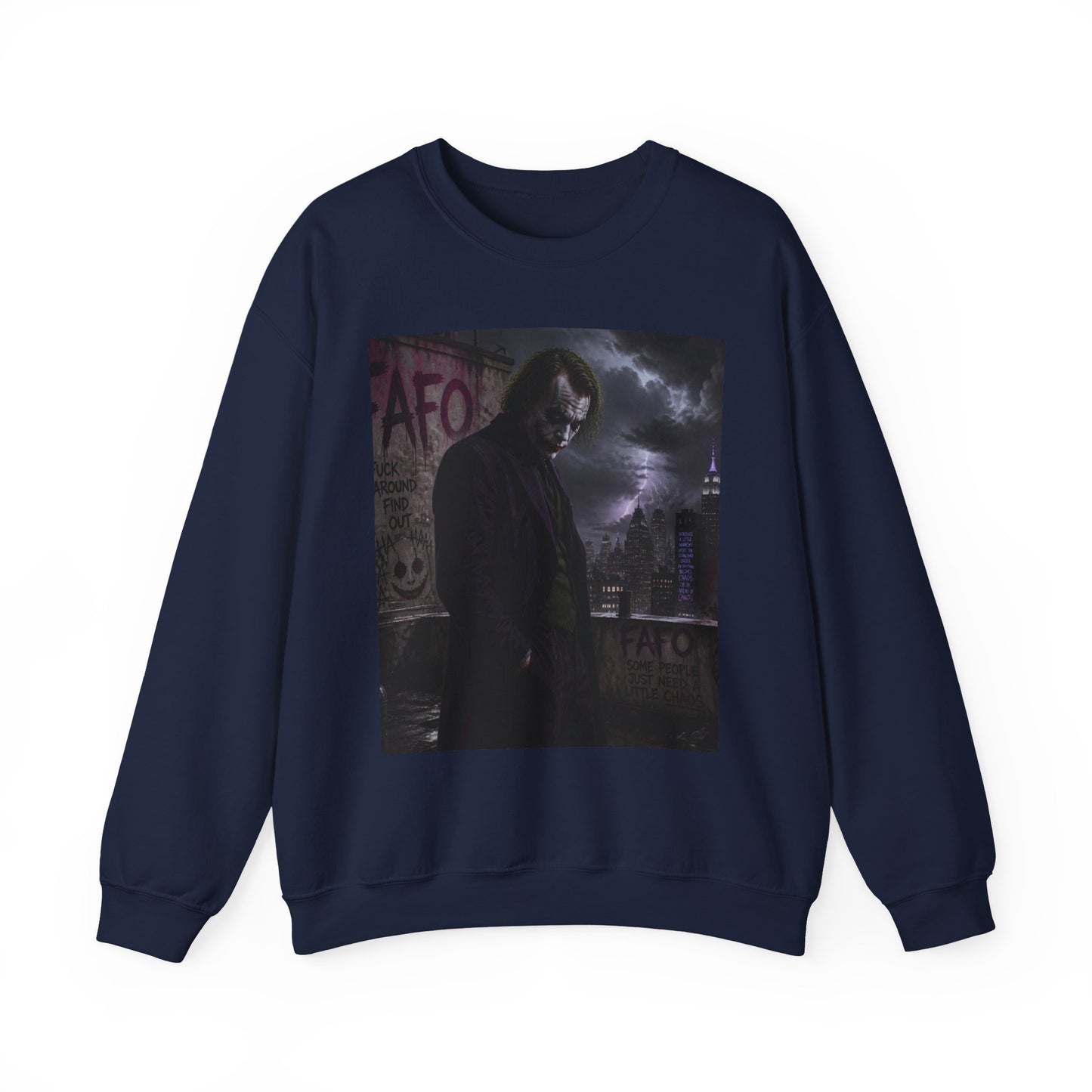 Dark Urban Noir Crewneck Sweatshirt – Moody Street Scene Graphic