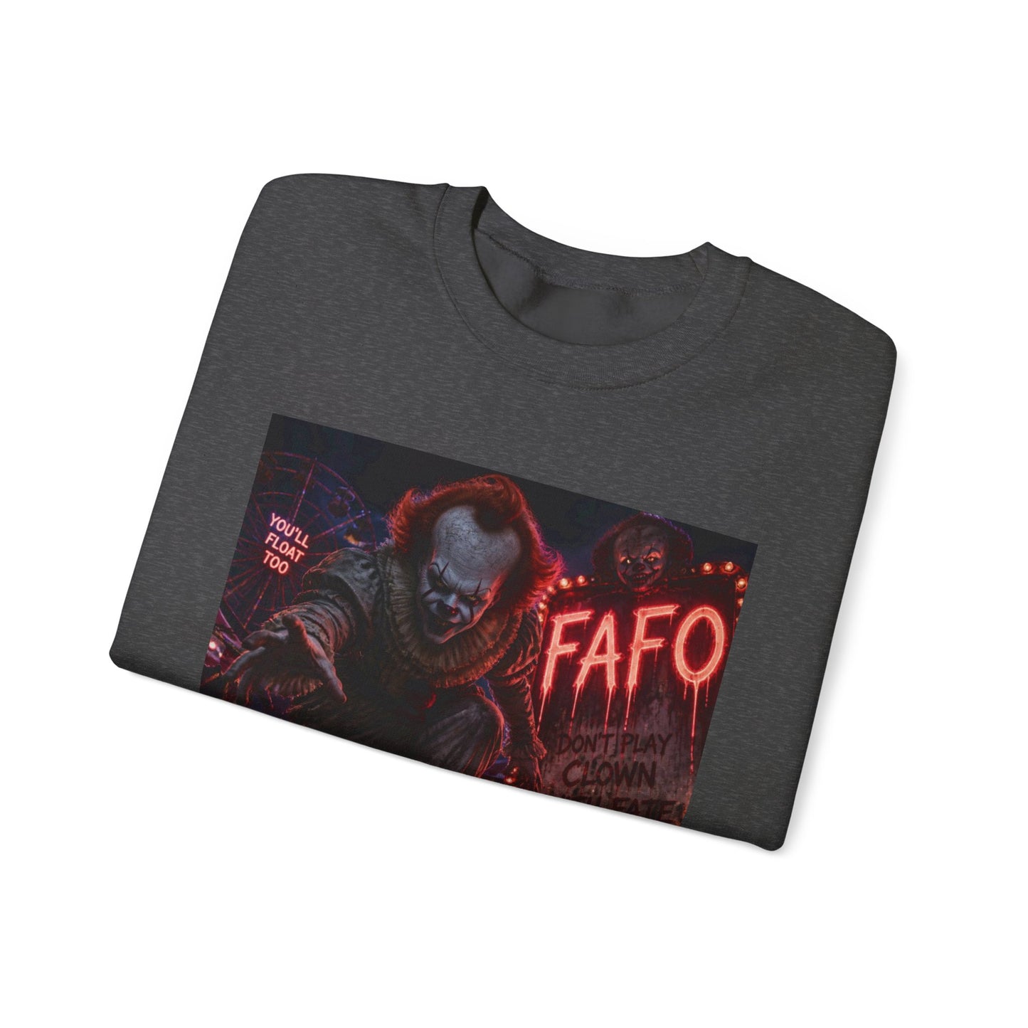 Horror Clown Crewneck Sweatshirt — 'The FAFO Society' Graphic
