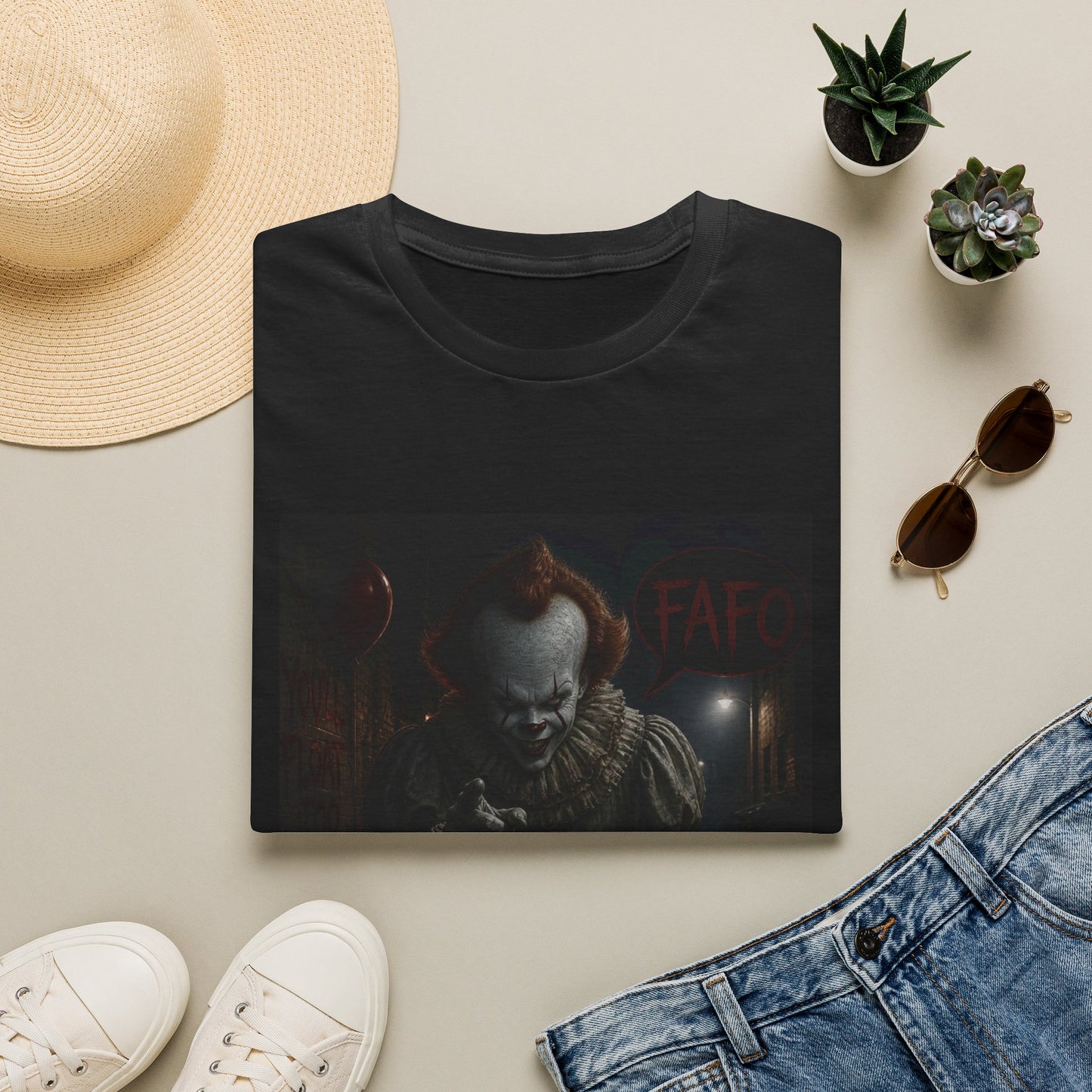 Horror Pennywise Clown T‑Shirt — Dark Creepy Stephen King Inspired Design
