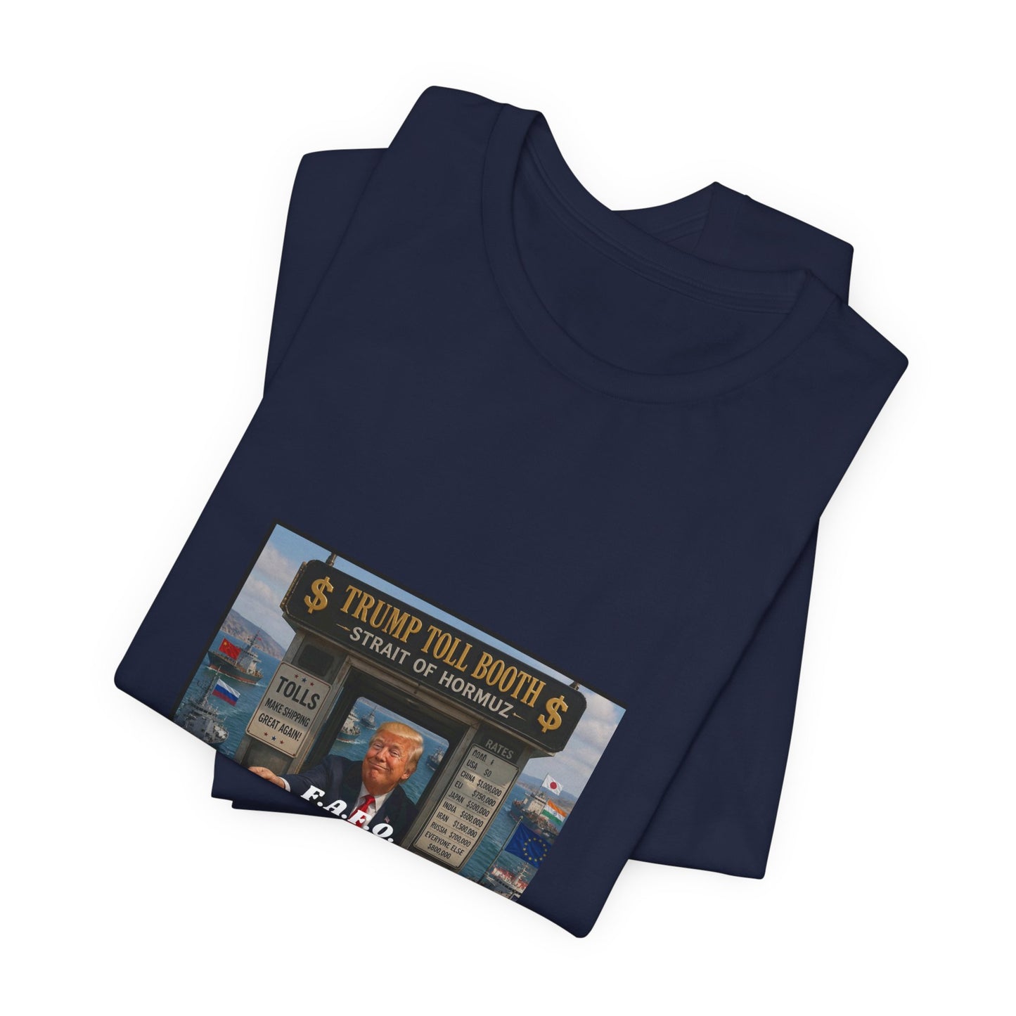 Political Satire Tee — "Trump Toll Booth" Graphic Shirt