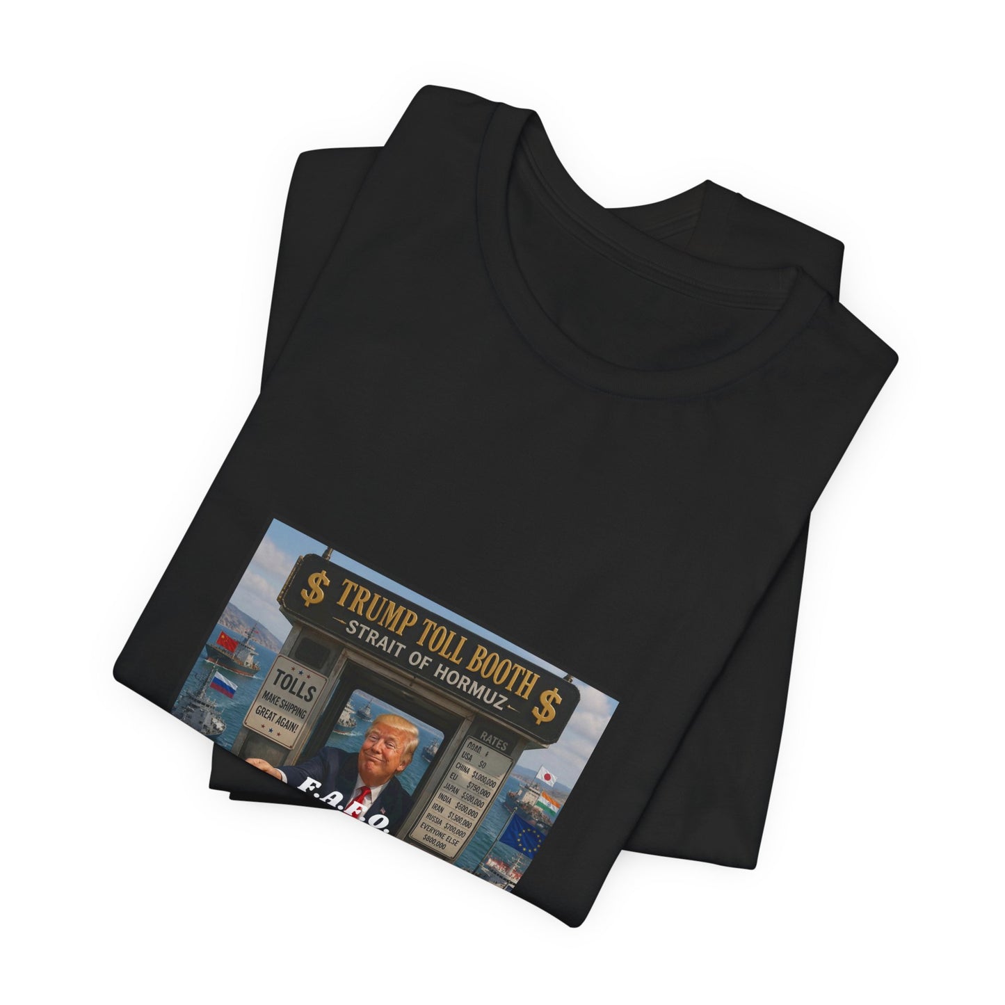 Political Satire Tee — "Trump Toll Booth" Graphic Shirt
