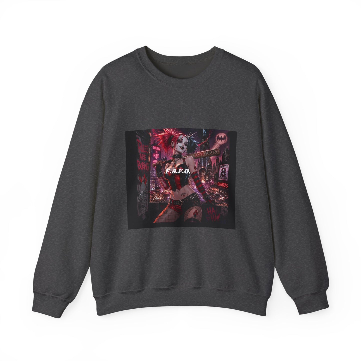 Crewneck Sweatshirt — The Fafc Society Gothic Harley-Style Art Pullover