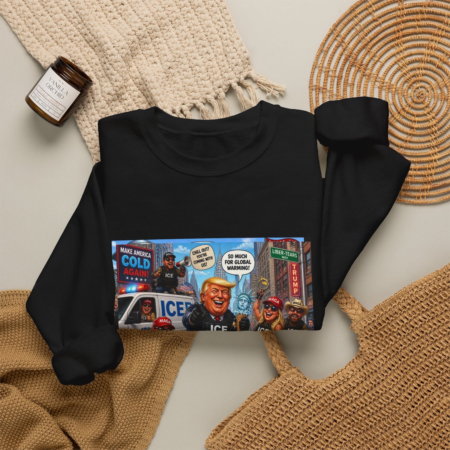 Graphic Crewneck Sweatshirt — 'The FAFO Society' Cold Patrol Artwork