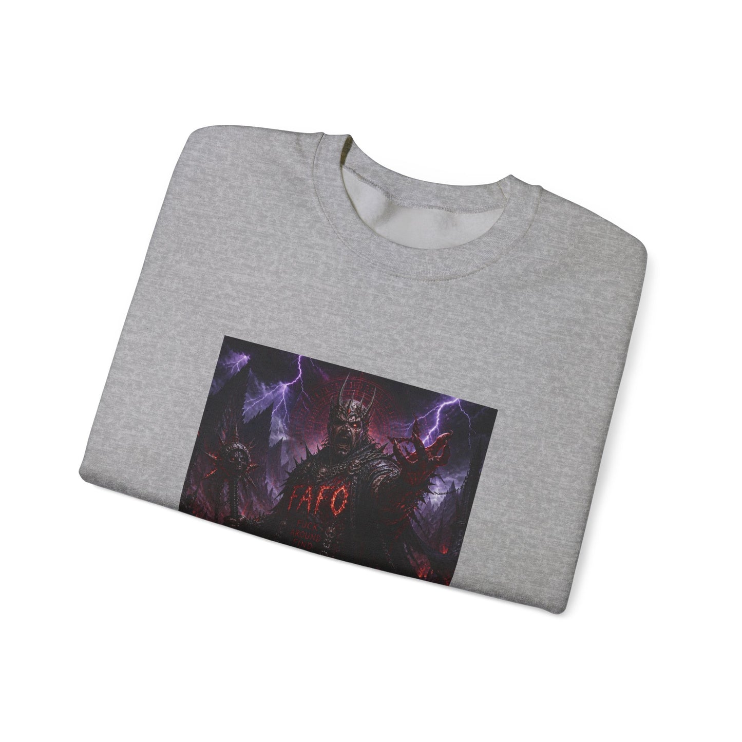 Satanic Demon Horror Crewneck Sweatshirt – 'Go' Graphic