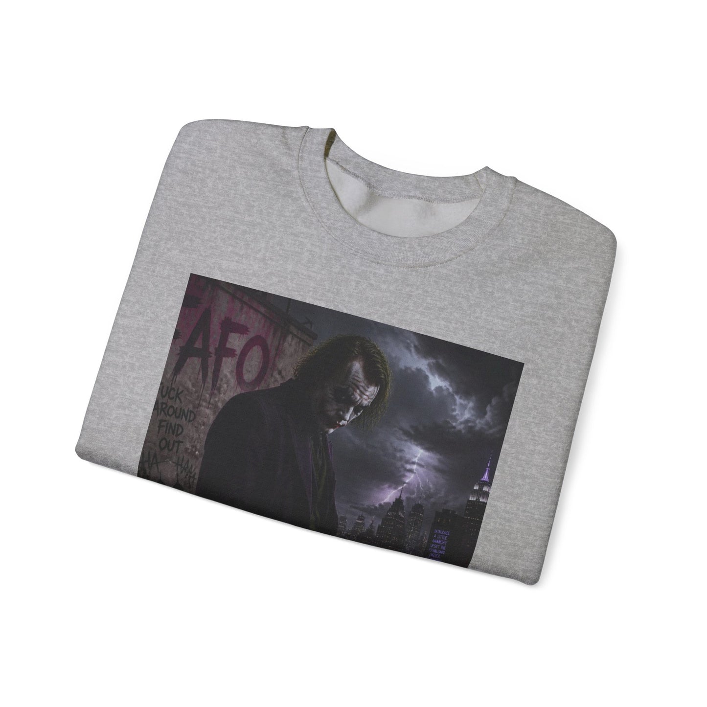 Dark Urban Noir Crewneck Sweatshirt – Moody Street Scene Graphic
