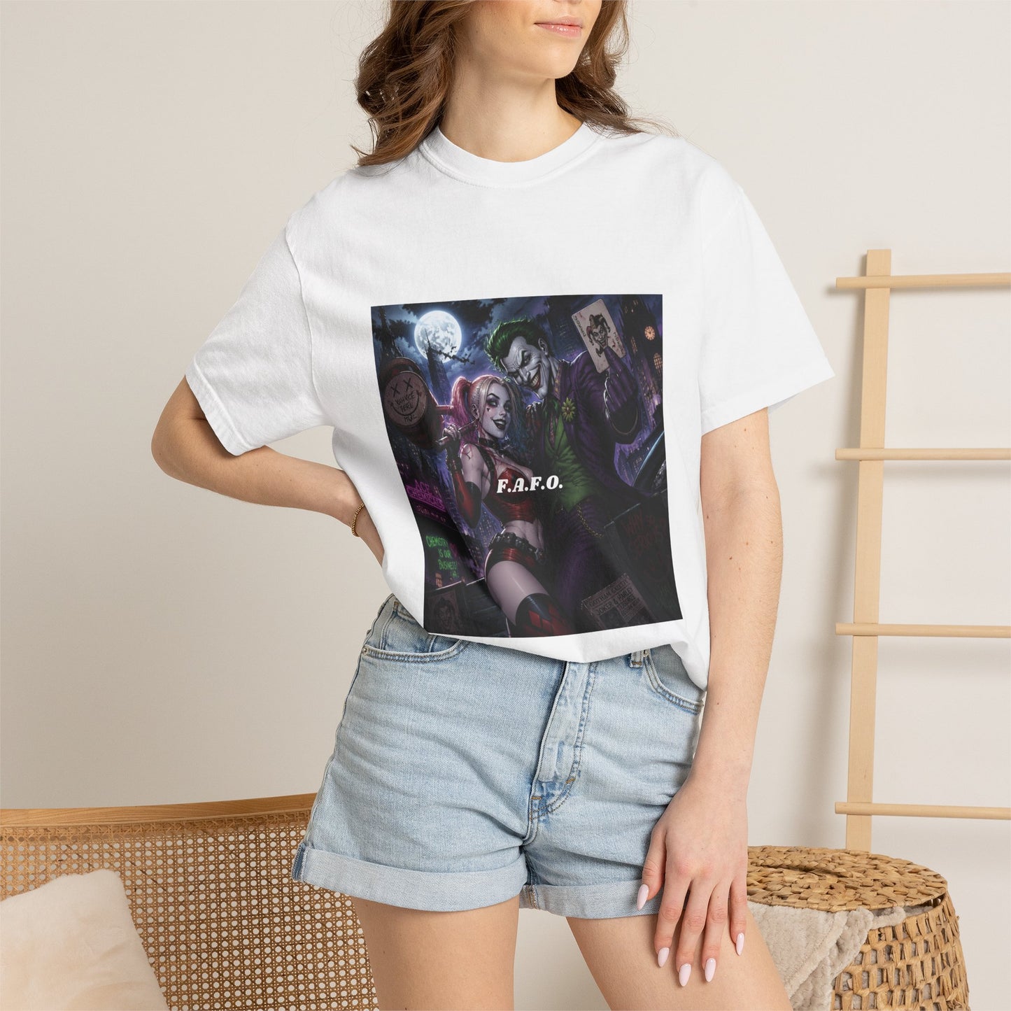 Graphic T-Shirt — The FAFO Society Joker & Harley Art Print