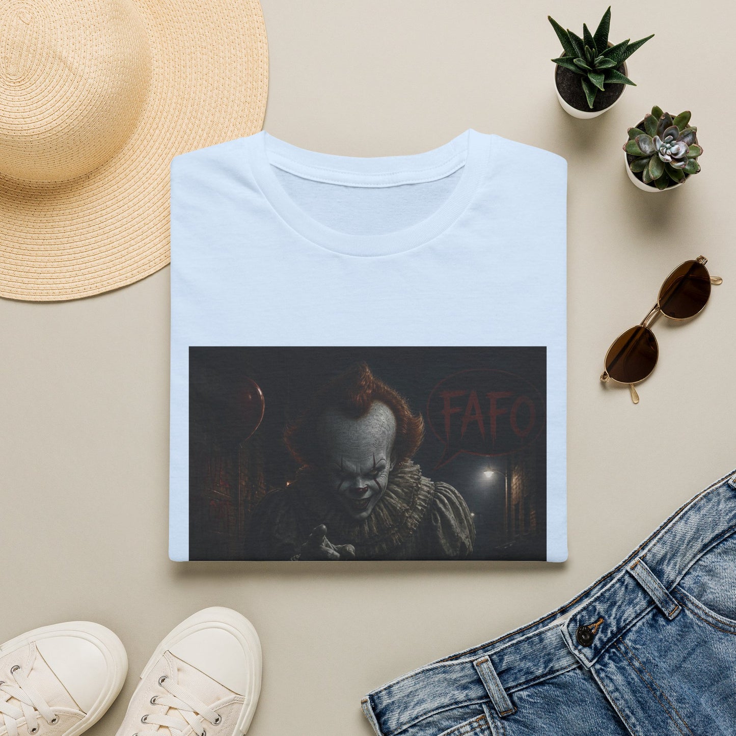 Horror Pennywise Clown T‑Shirt — Dark Creepy Stephen King Inspired Design