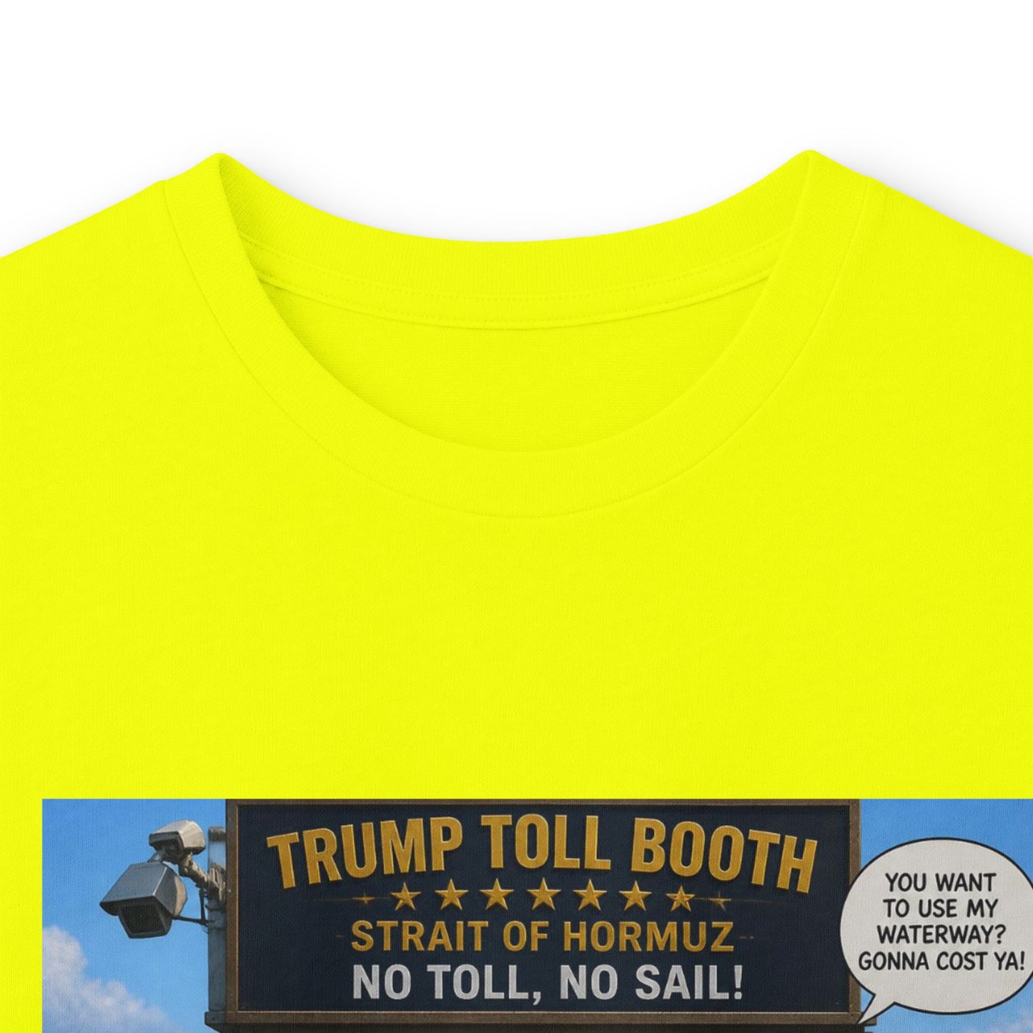 Long Sleeve Tee — Retro Arcade Collage "Trump Toll Booth" Design