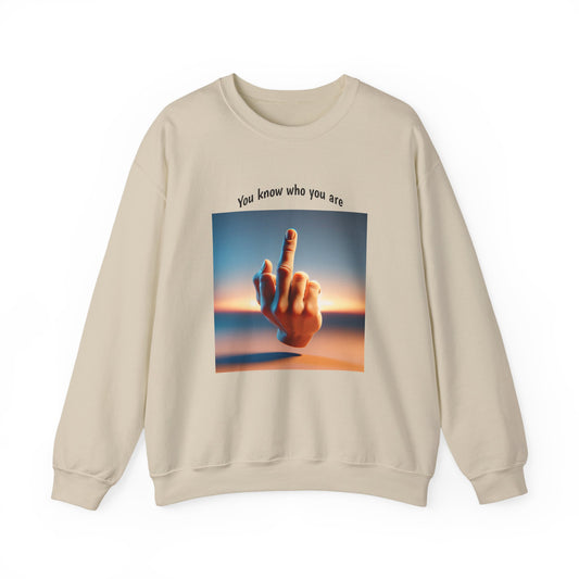 Crewneck Sweatshirt – Sunset Middle Finger Photo "Same to You" Graphic