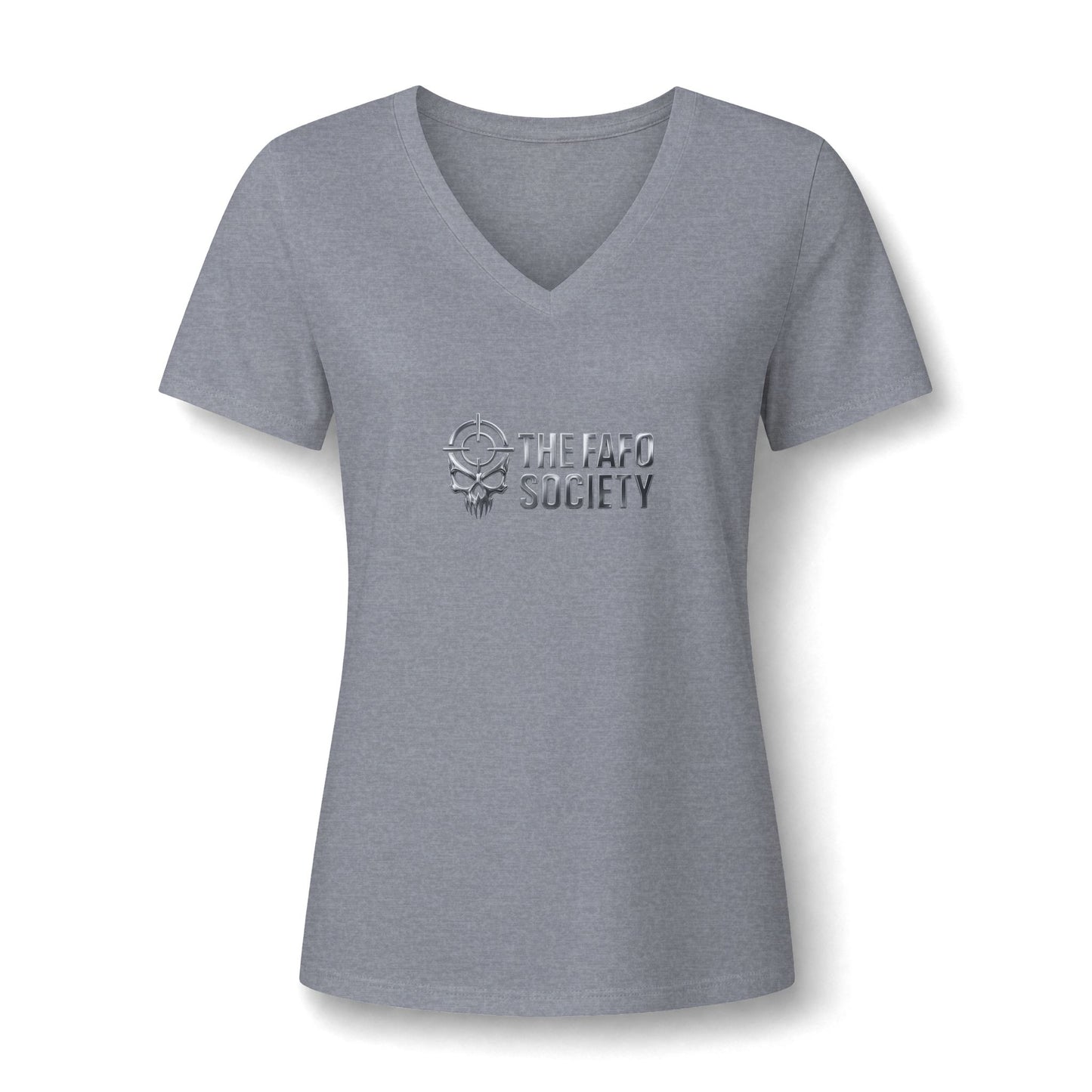 Liberty Statue American Flag V-Neck Tee - Patriotic Women's Graphic T-Shirt