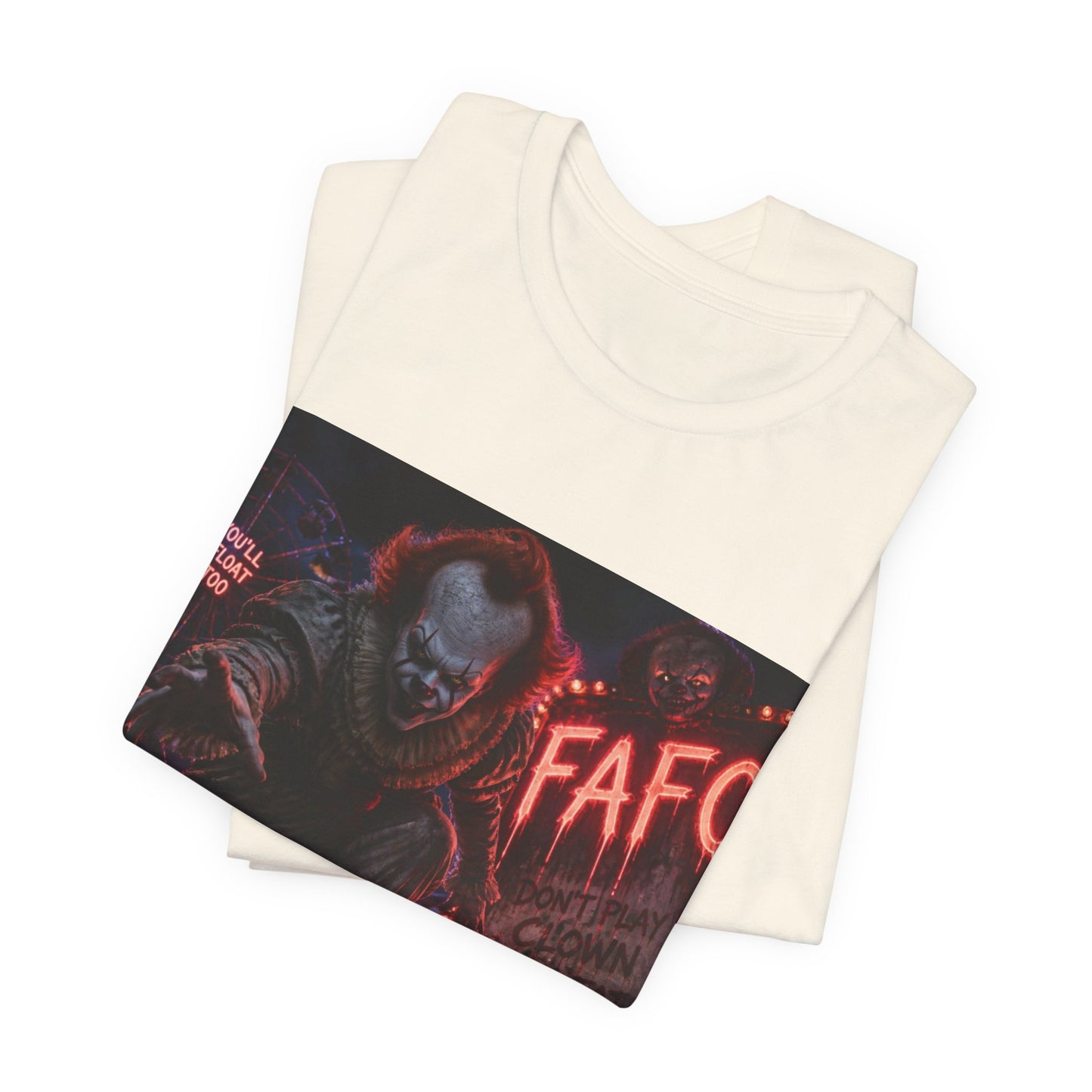 Horror Clown Graphic Tee — 'FAFO' Neon Carnival T-Shirt