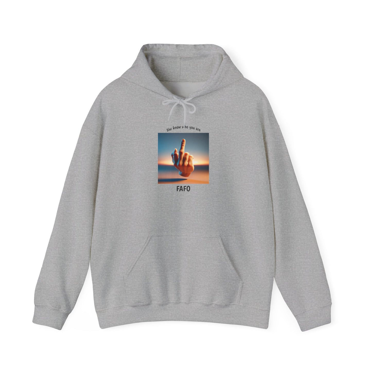 Hoodie — Sunset Hand Peace Sign Graphic "Stay True"