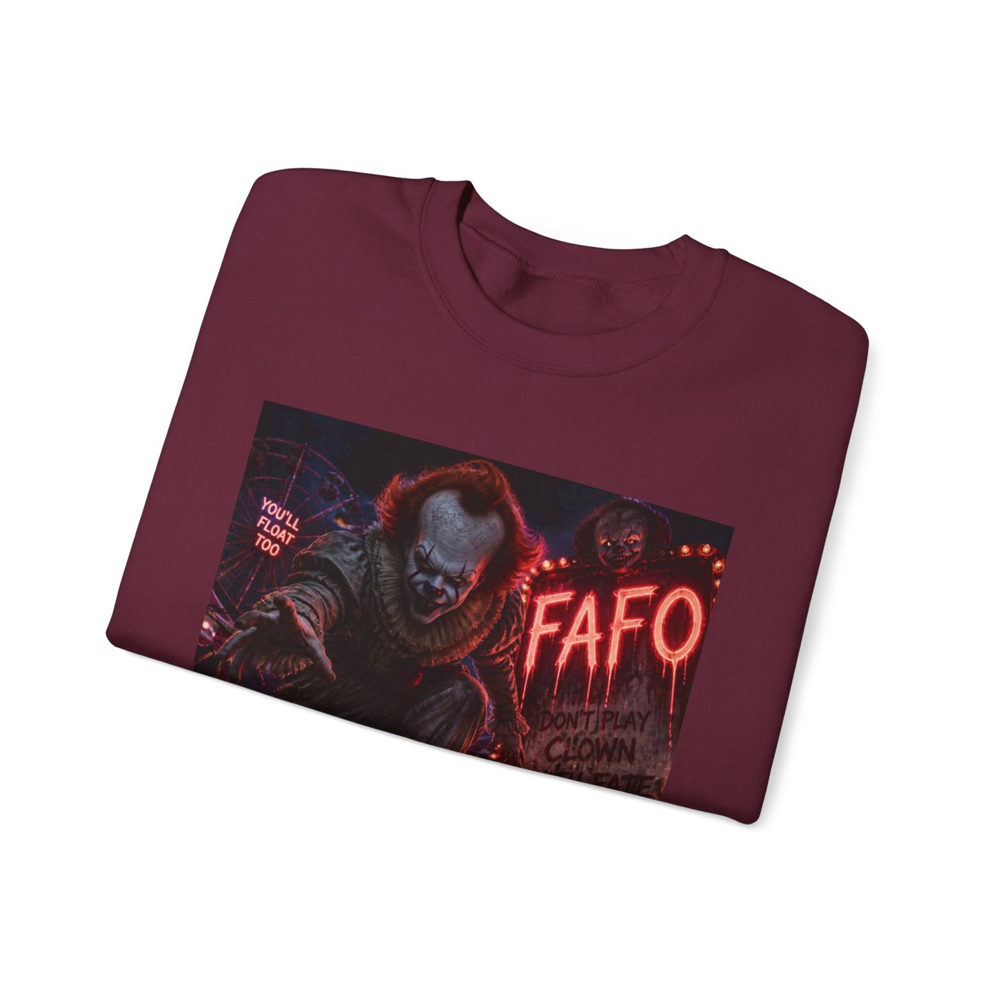 Horror Clown Crewneck Sweatshirt — 'The FAFO Society' Graphic