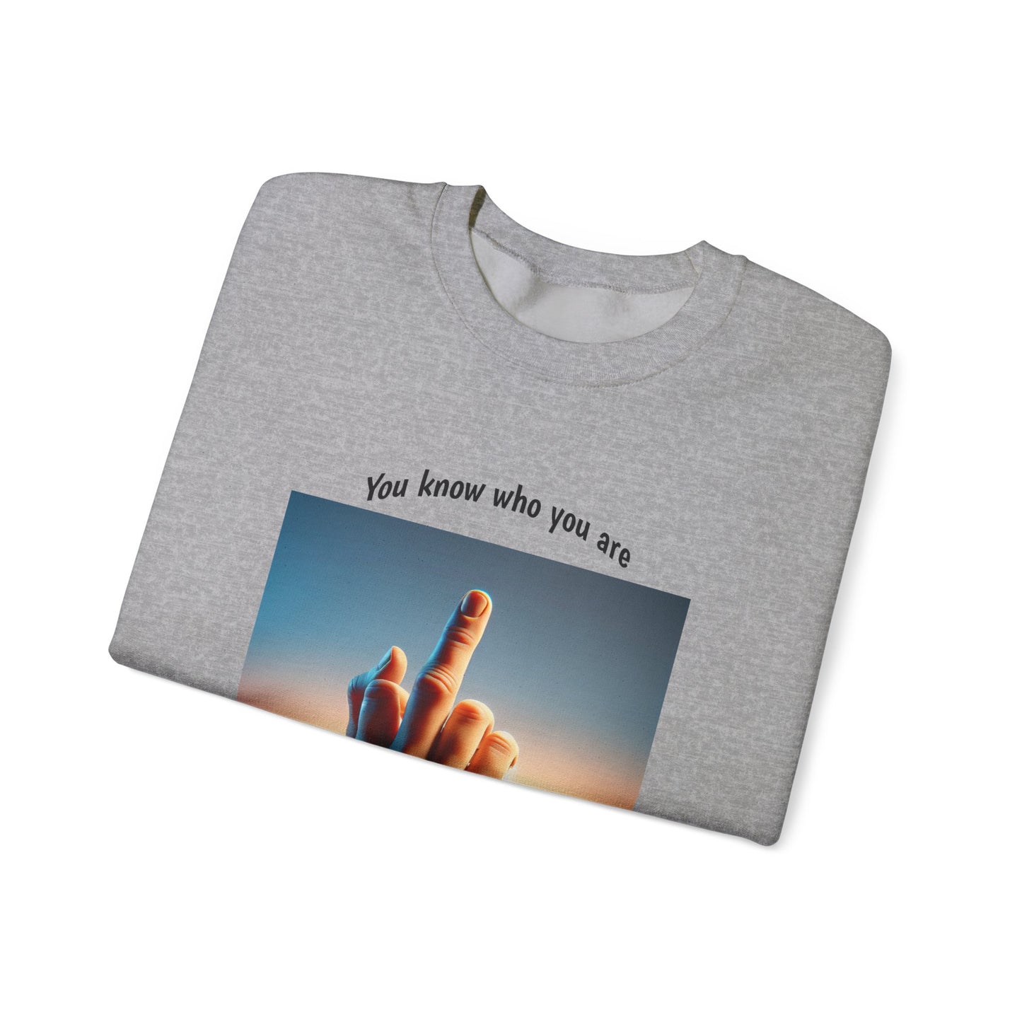 Crewneck Sweatshirt – Sunset Middle Finger Photo "Same to You" Graphic