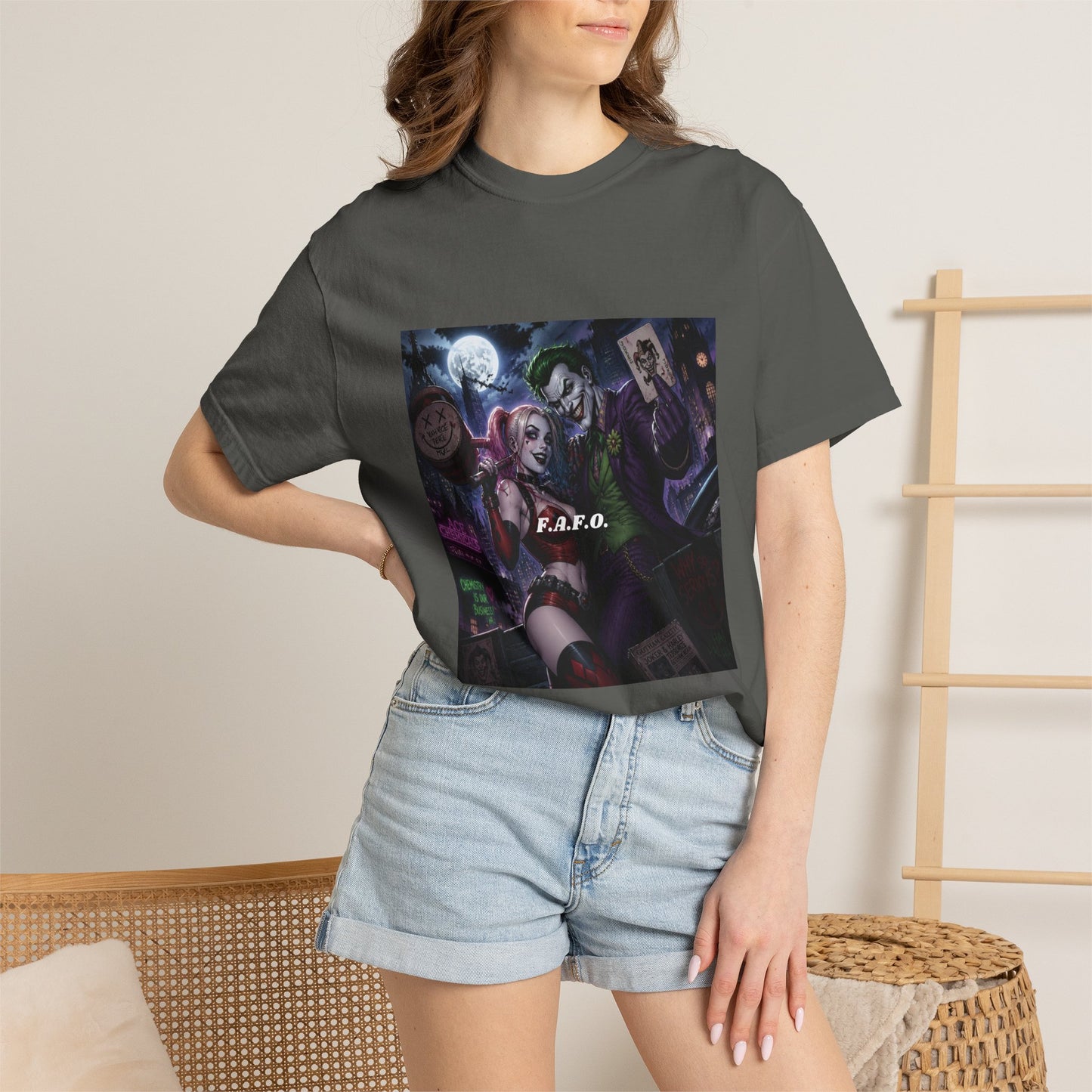 Graphic T-Shirt — The FAFO Society Joker & Harley Art Print