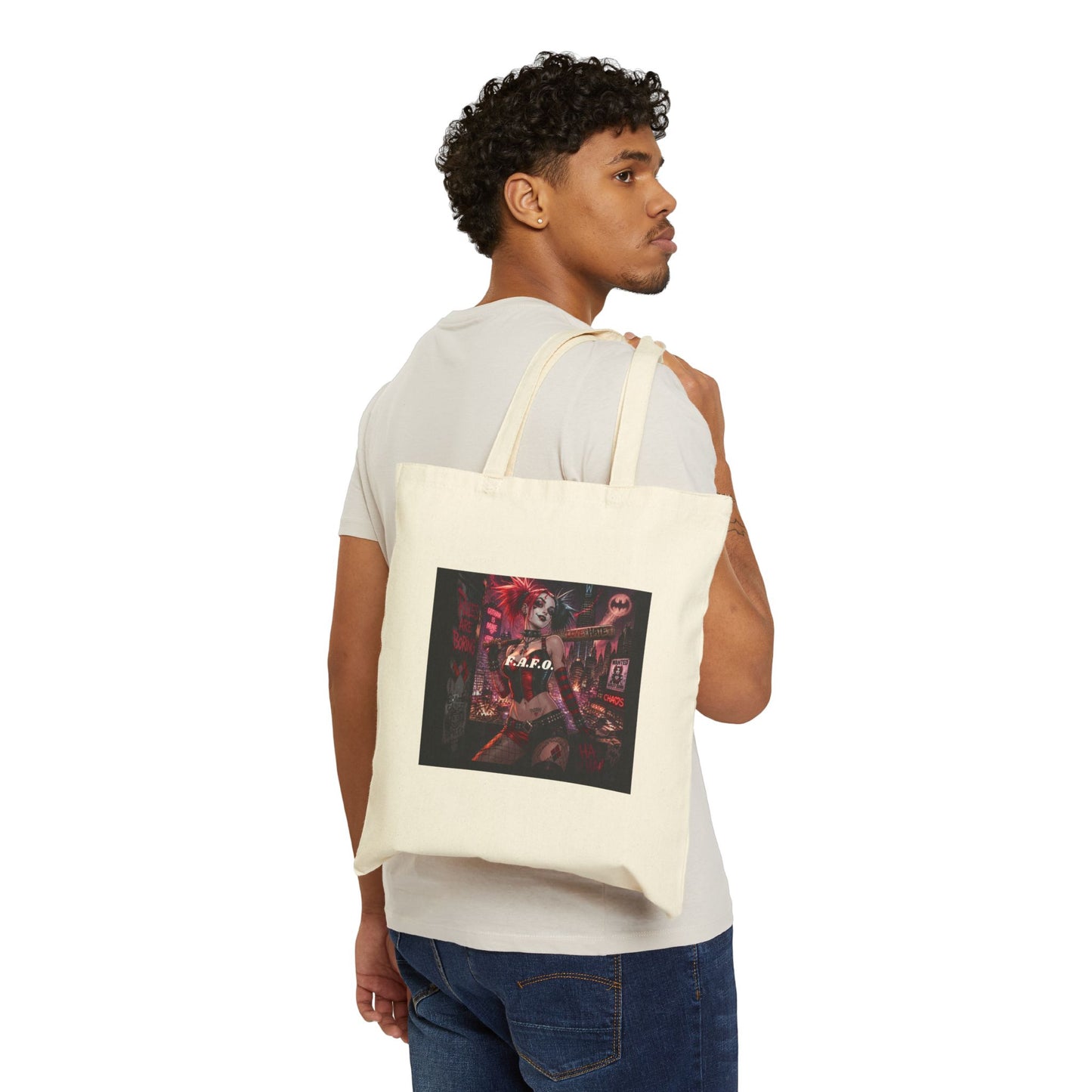 Vintage Rock Guitarist Canvas Tote Bag – 'REBEL' Music Poster Design