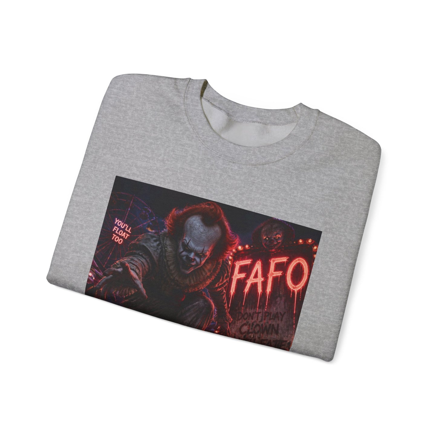 Horror Clown Crewneck Sweatshirt — 'The FAFO Society' Graphic
