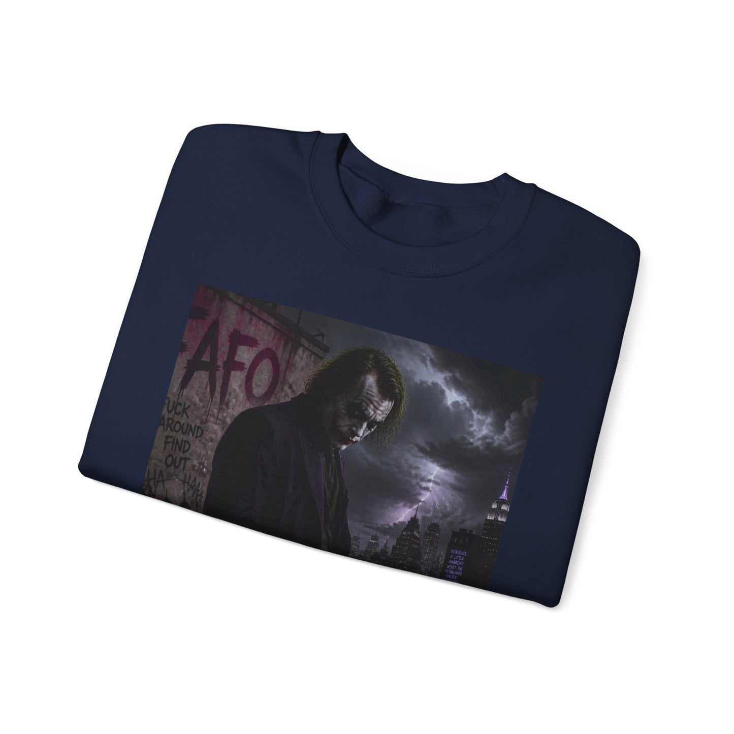 Dark Urban Noir Crewneck Sweatshirt – Moody Street Scene Graphic