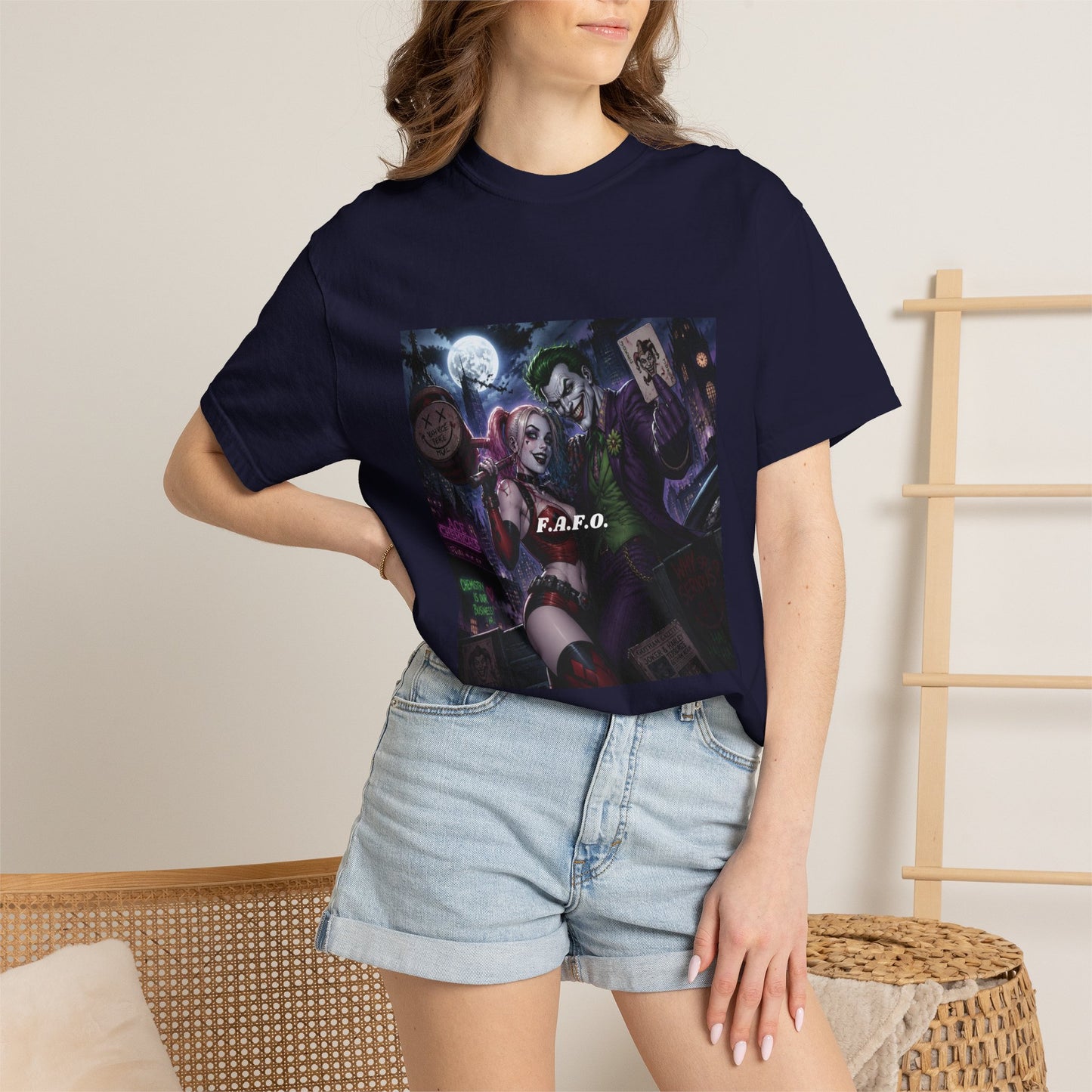 Graphic T-Shirt — The FAFO Society Joker & Harley Art Print