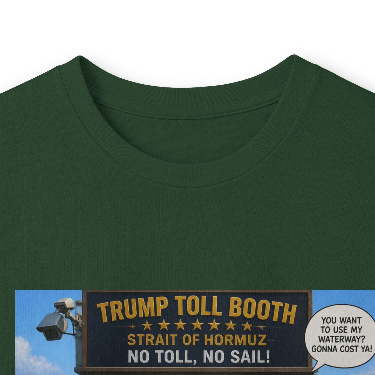 Long Sleeve Tee — Retro Arcade Collage "Trump Toll Booth" Design