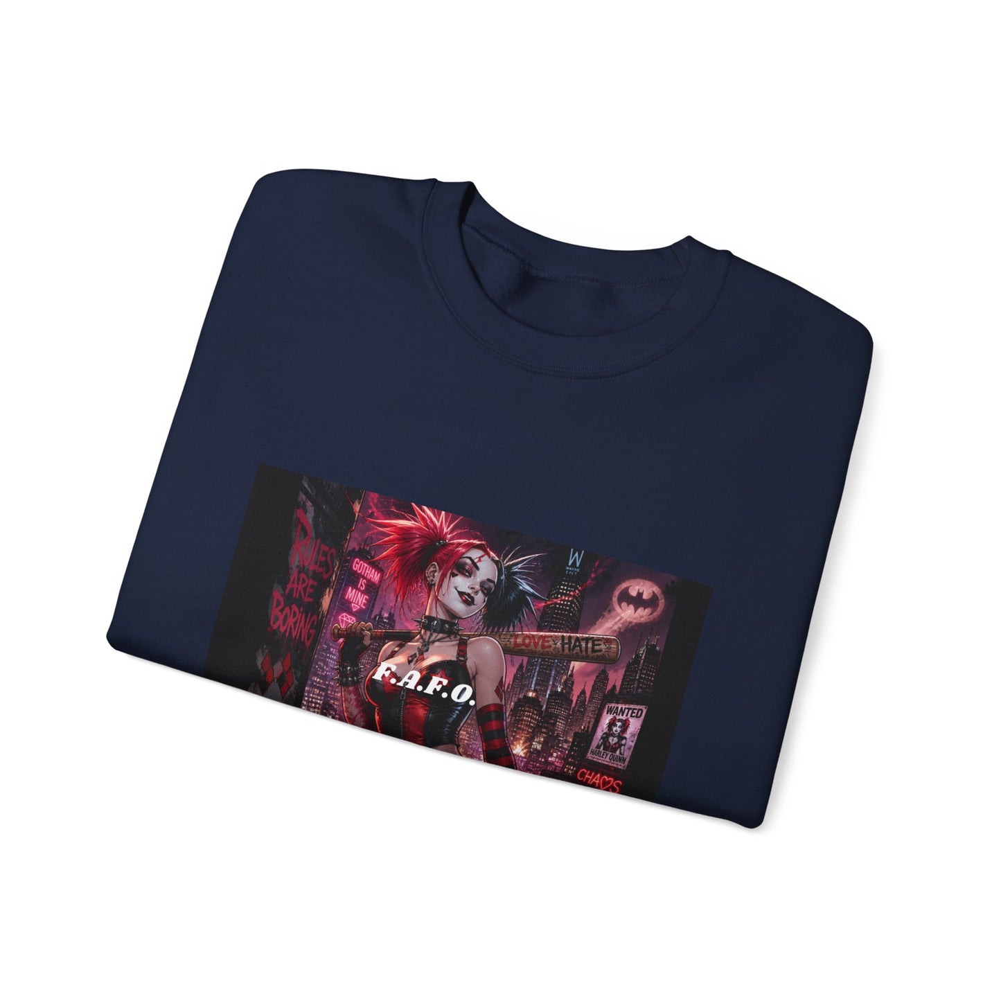 Crewneck Sweatshirt — The Fafc Society Gothic Harley-Style Art Pullover