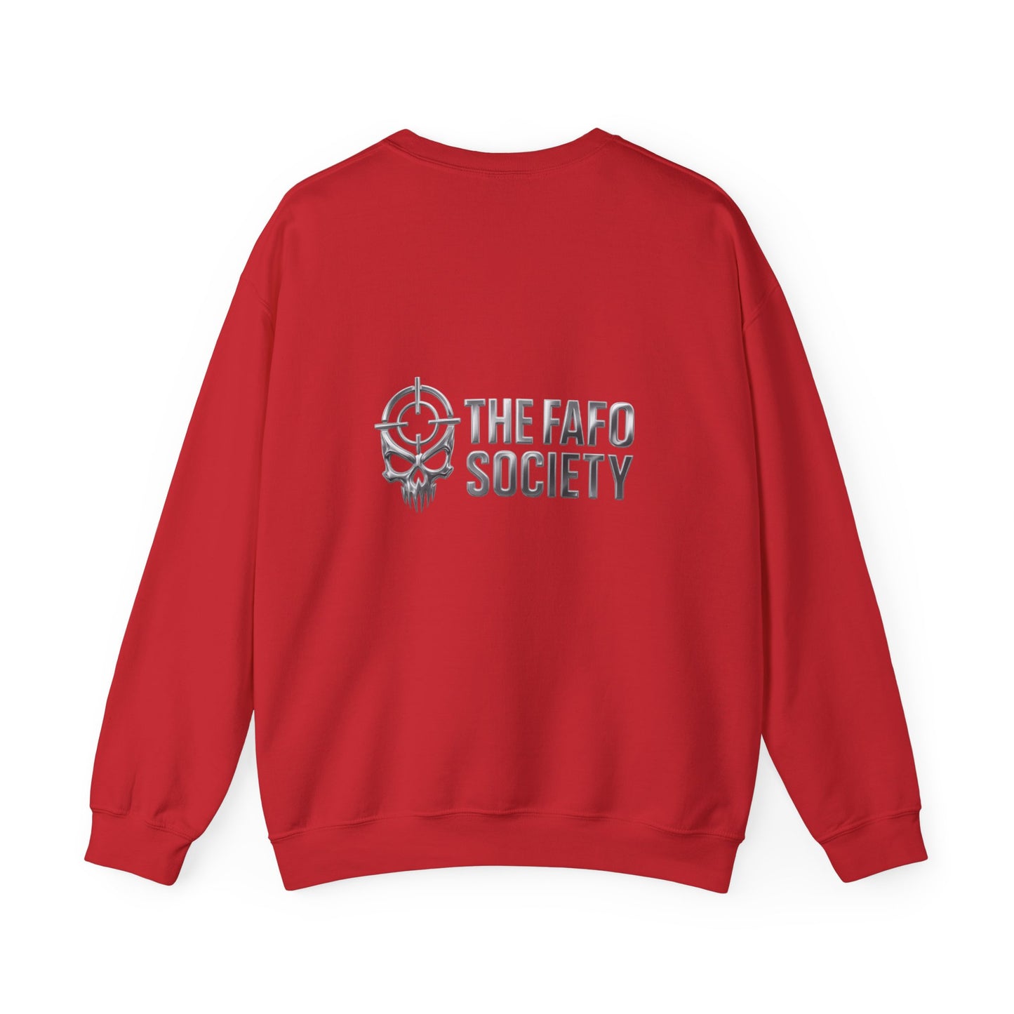 Bunny Soldier Crewneck Sweatshirt — Blue Cartoon Bunny with Rifle (The FAFO Society)