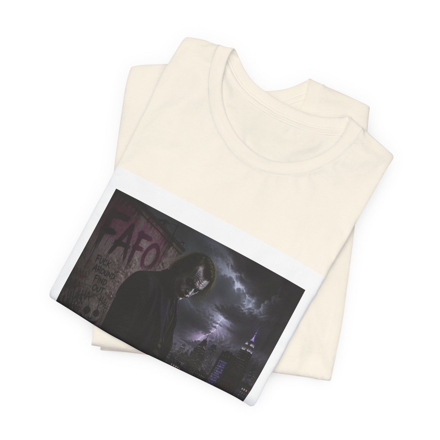 Dark Cityscape Graphic Tee — Moody Joker Night Design