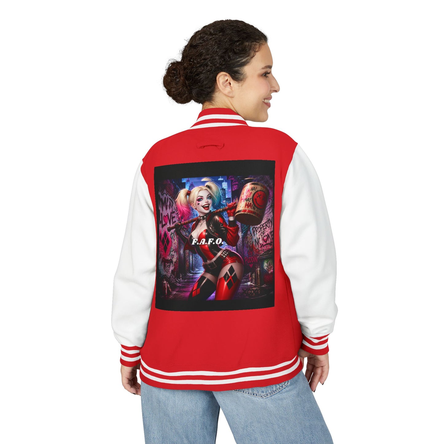 Letterman Jacket — Retro Graphic Back Patch