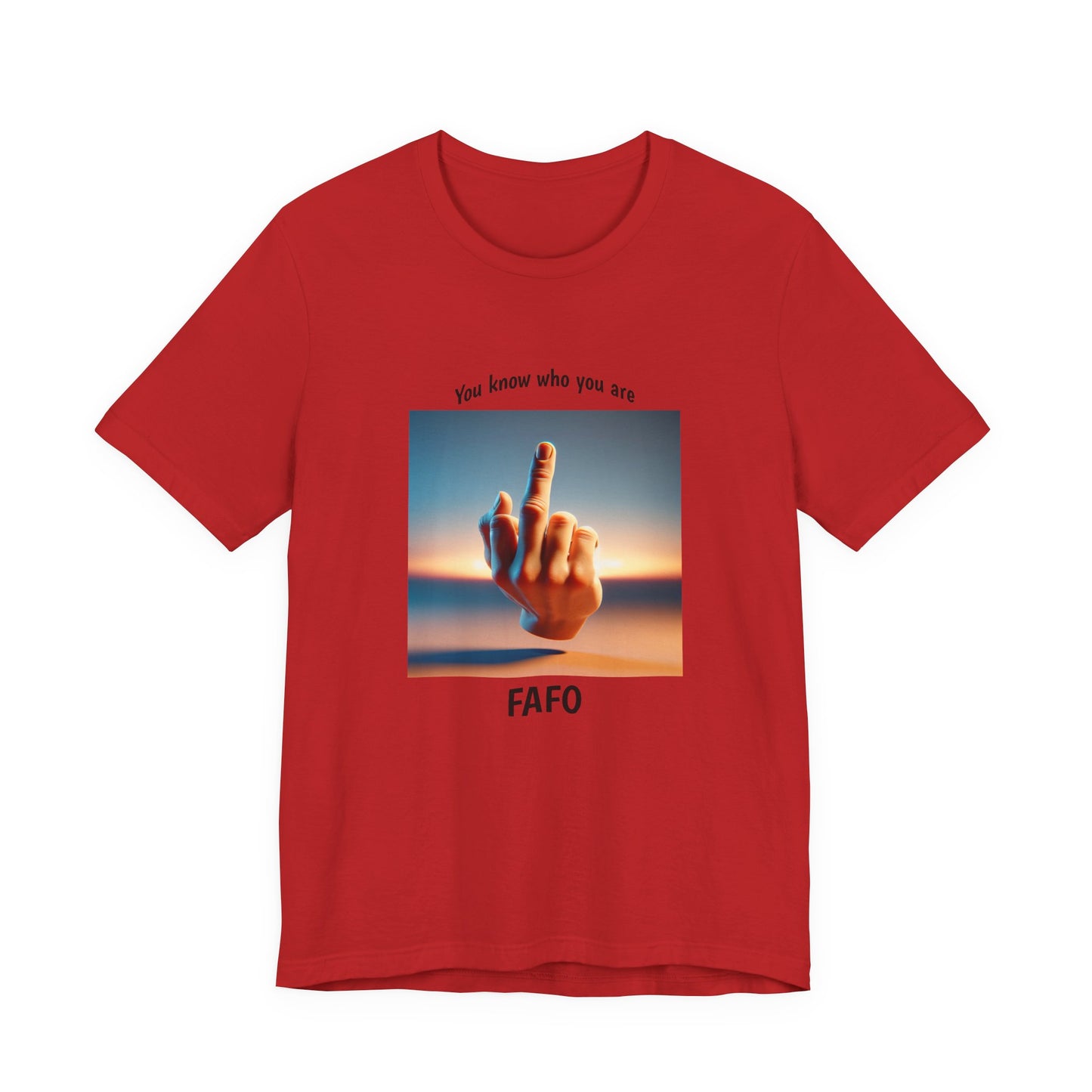 Sunset Middle Finger Graphic Tee – 'FAHO' Casual Statement T-Shirt