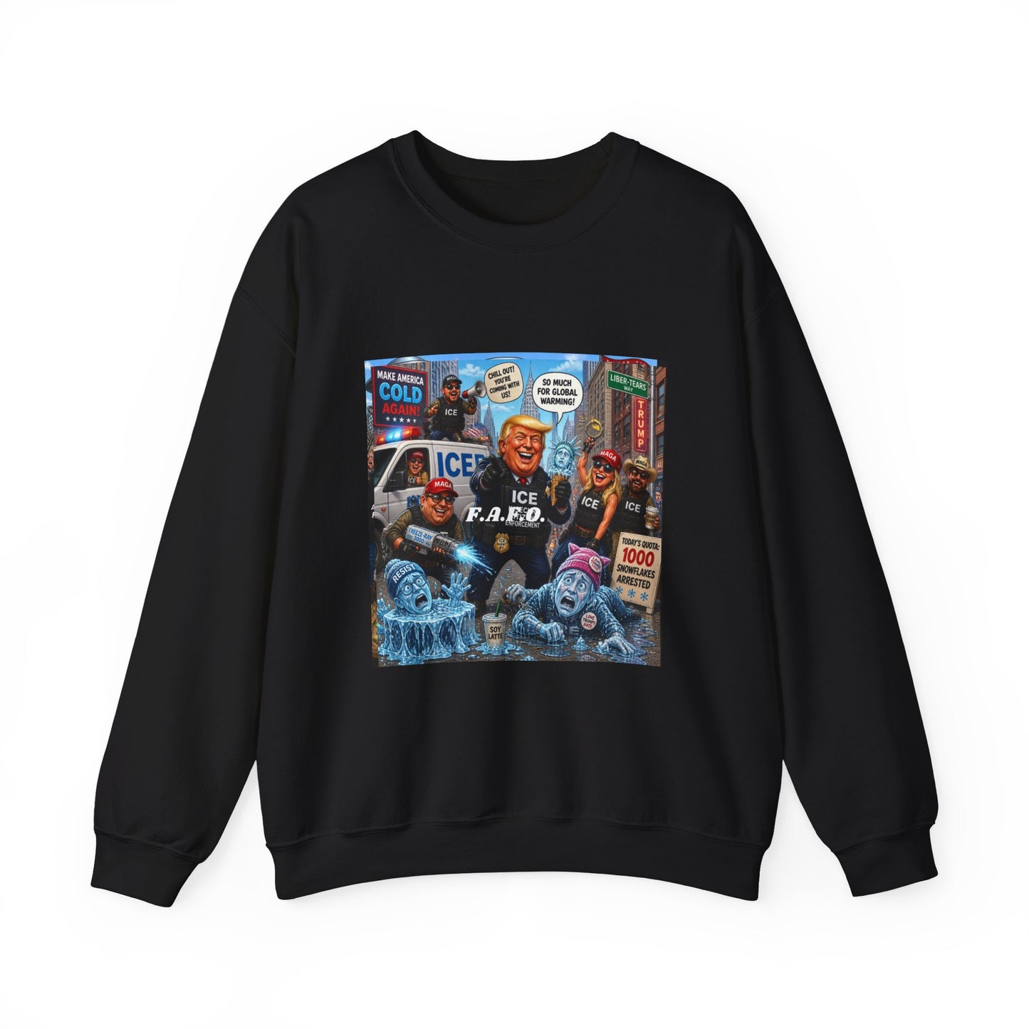 Graphic Crewneck Sweatshirt — 'The FAFO Society' Cold Patrol Artwork