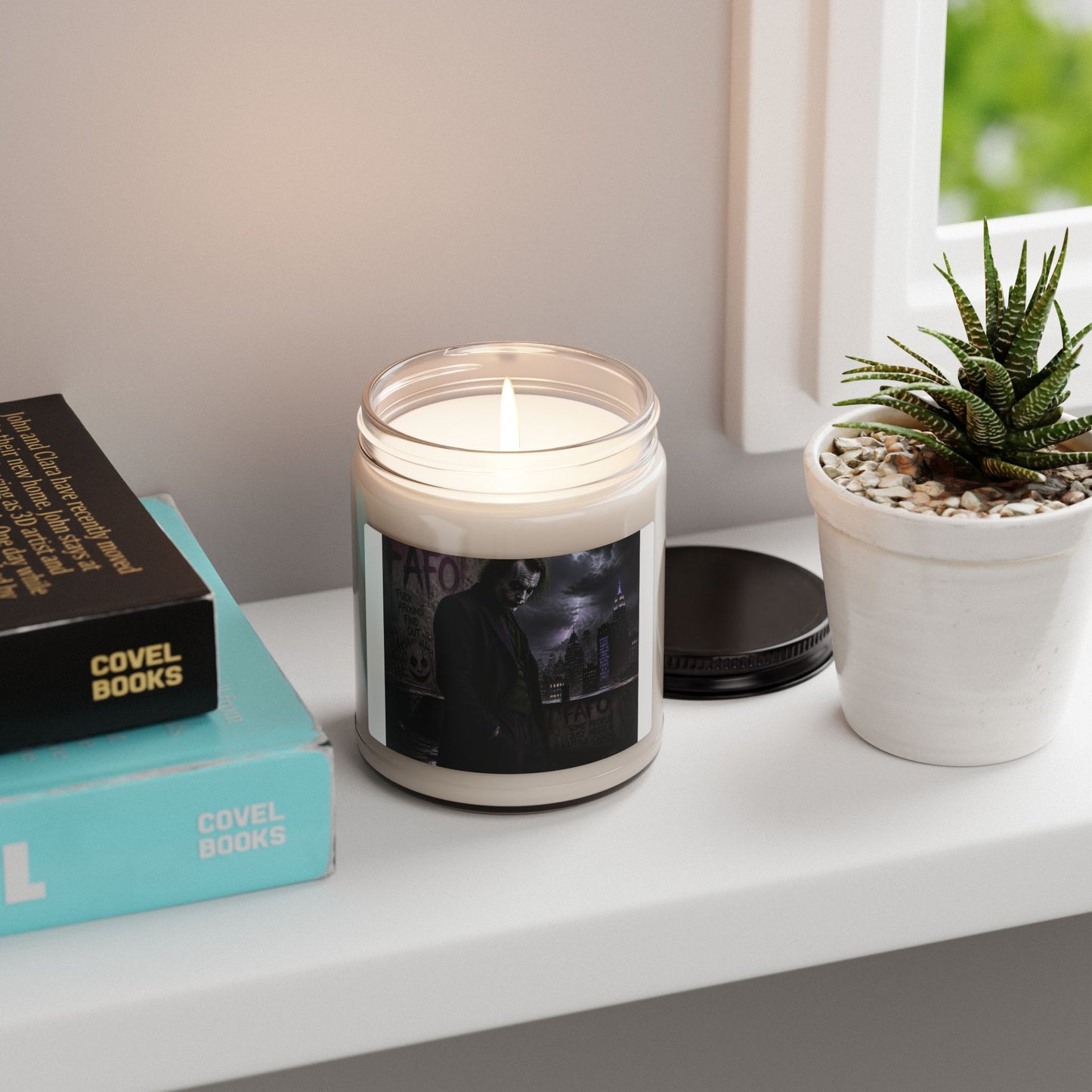 Gothic Night Soy Candle — 9oz Scented Jar (Dark Cityscape Design)