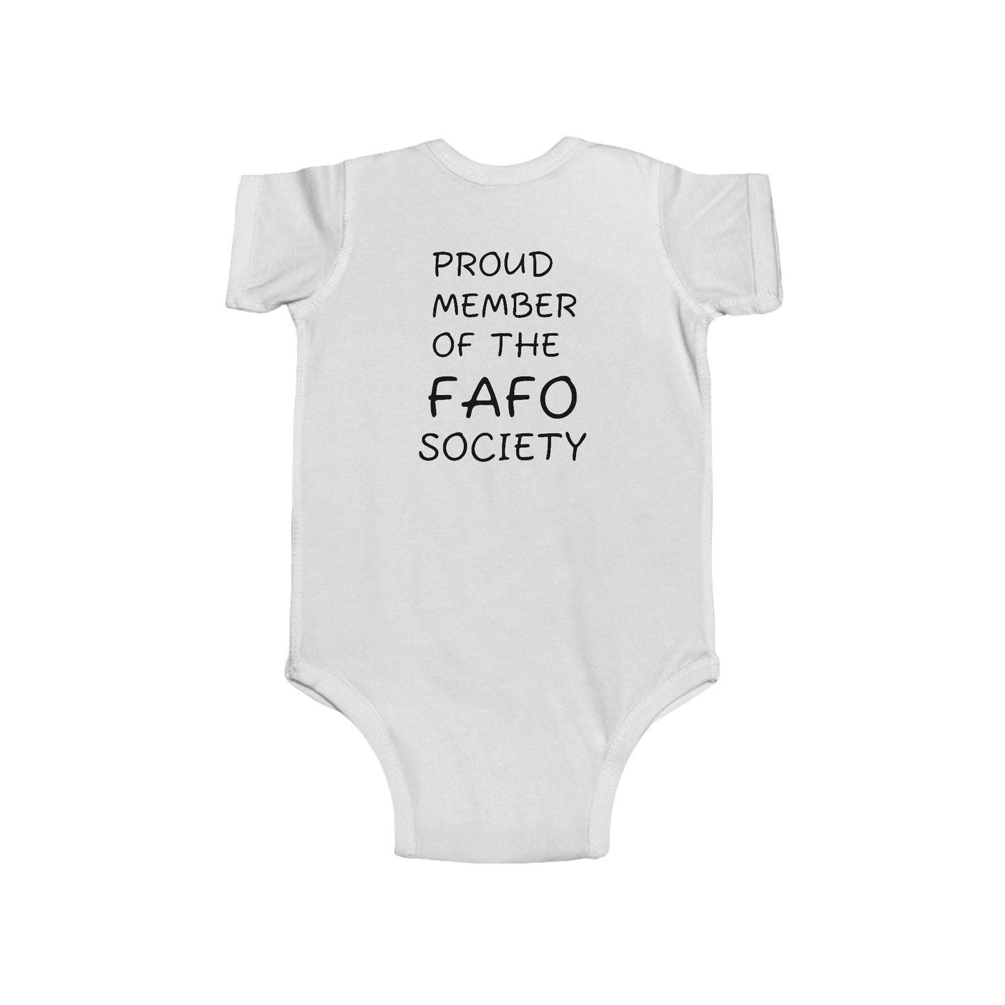 Infant Bodysuit — "Proud Member of the FAFO Society" Cute Baby Onesie with Vintage Camper Graphic