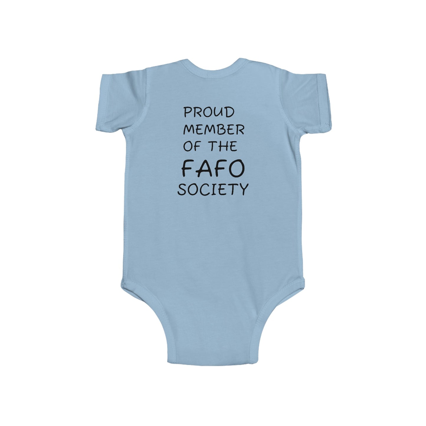 Infant Bodysuit — "Proud Member of the FAFO Society" Cute Baby Onesie with Vintage Camper Graphic