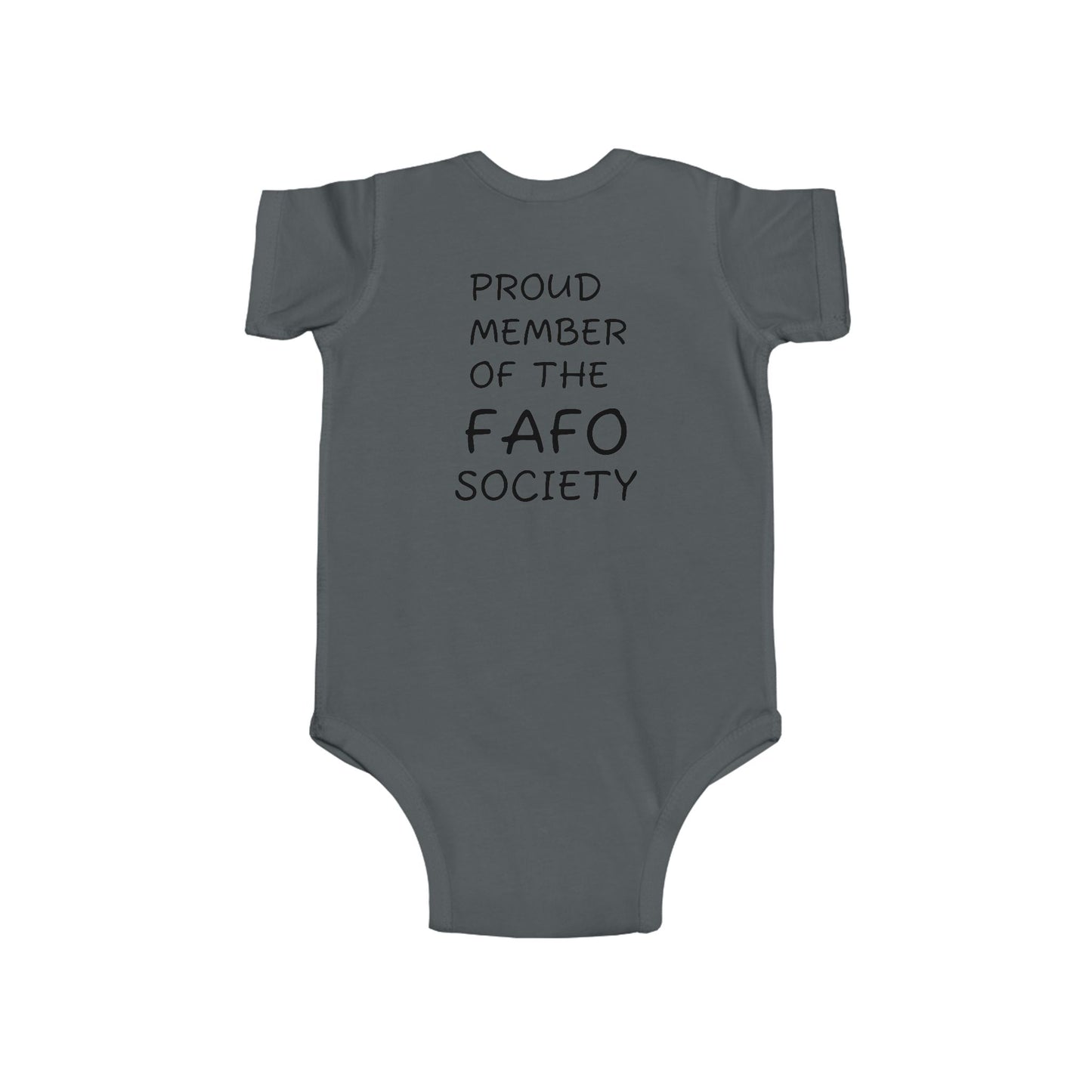 Infant Bodysuit — "Proud Member of the FAFO Society" Cute Baby Onesie with Vintage Camper Graphic