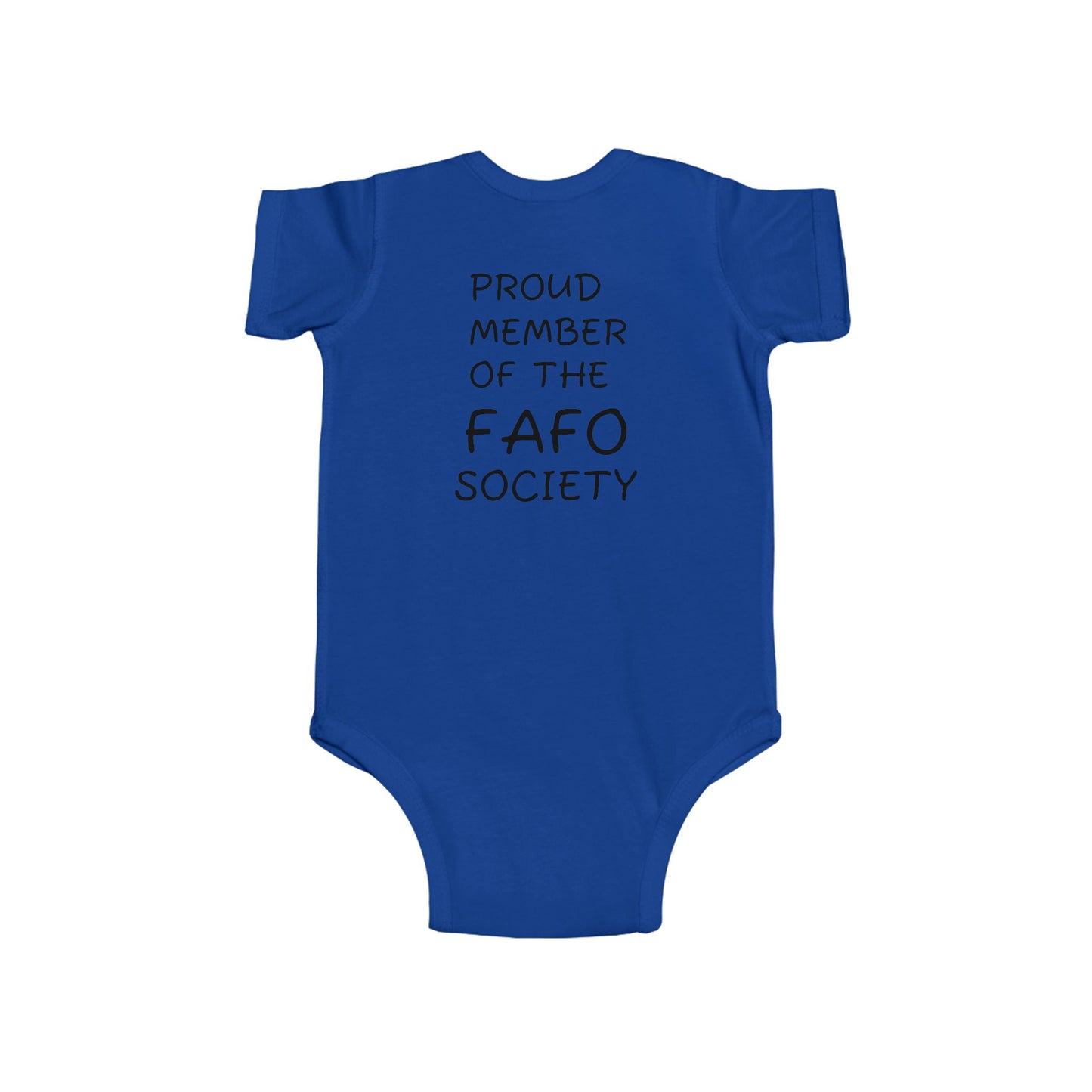 Infant Bodysuit — "Proud Member of the FAFO Society" Cute Baby Onesie with Vintage Camper Graphic
