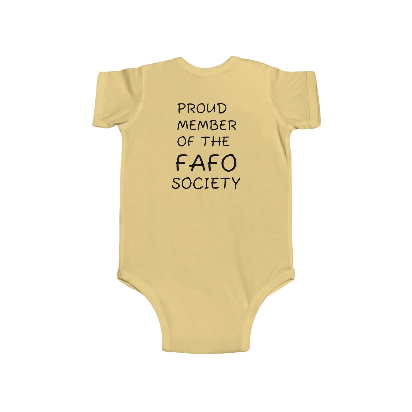 Infant Bodysuit — "Proud Member of the FAFO Society" Cute Baby Onesie with Vintage Camper Graphic