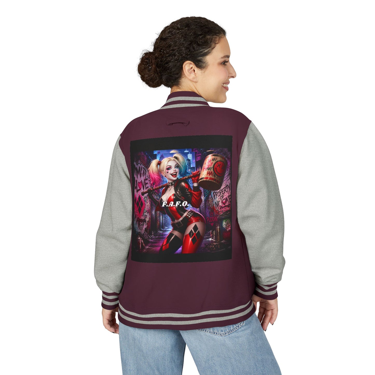Letterman Jacket — Retro Graphic Back Patch