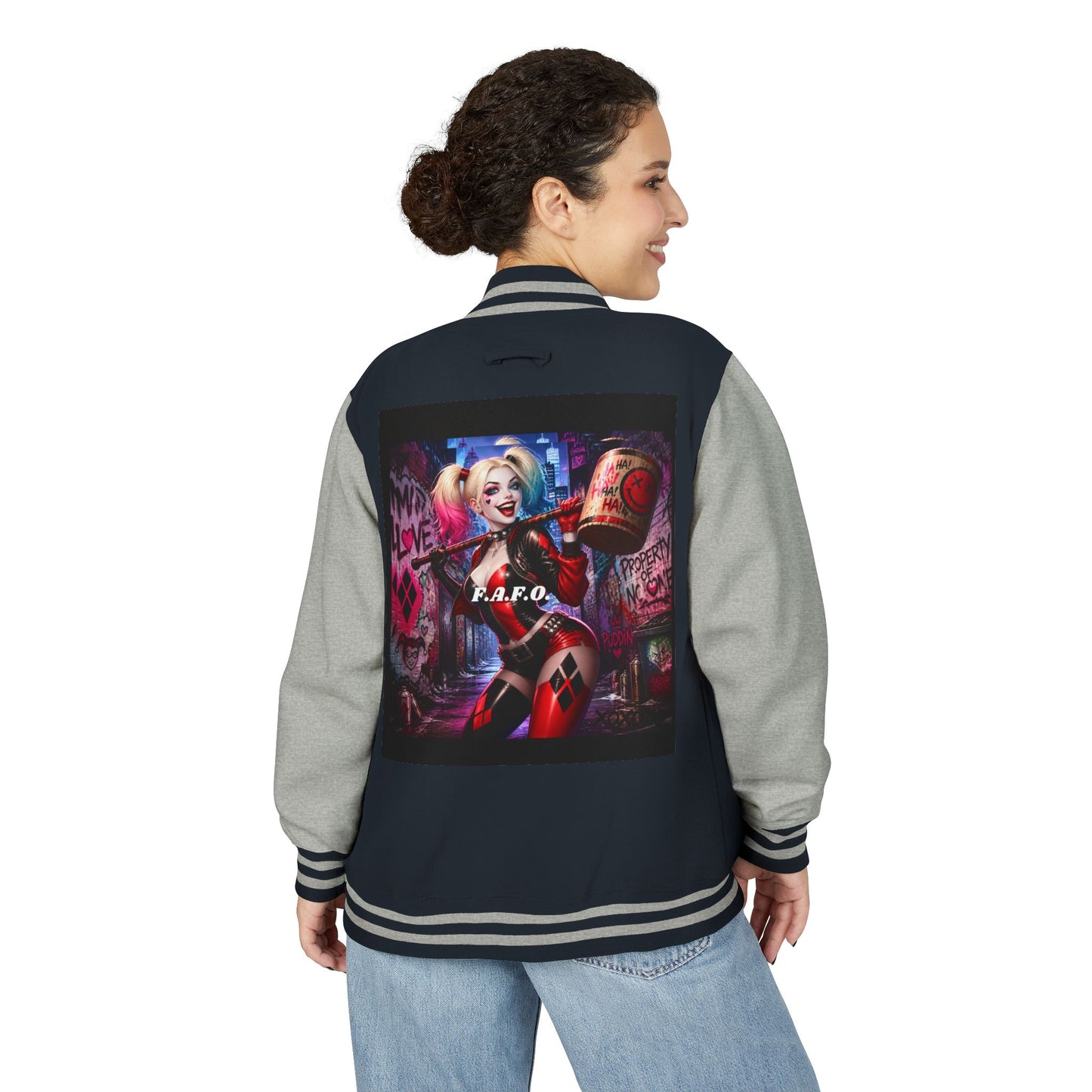 Letterman Jacket — Retro Graphic Back Patch