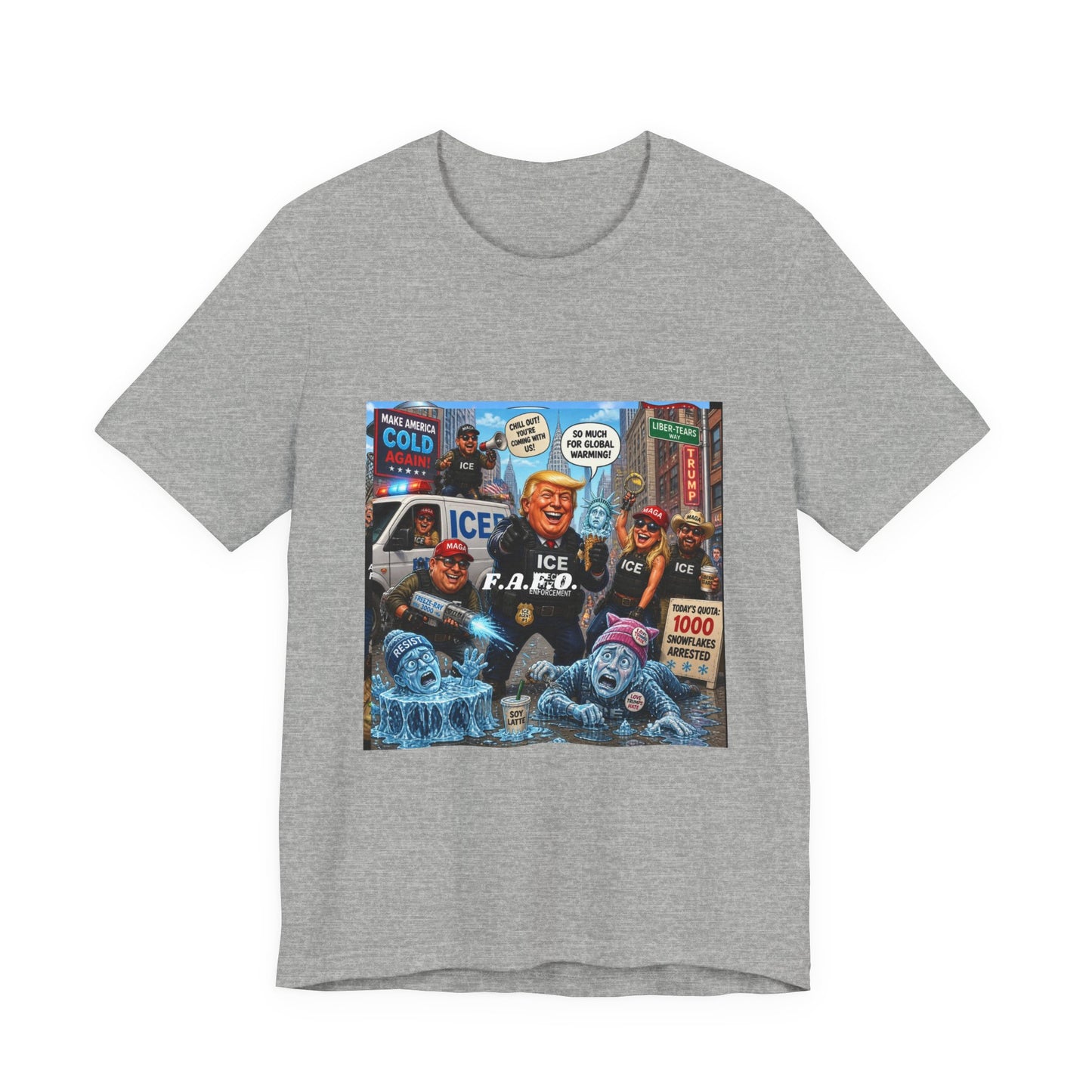 Political Satire T‑Shirt — ICE F.A.F.O. Collage Graphic Tee